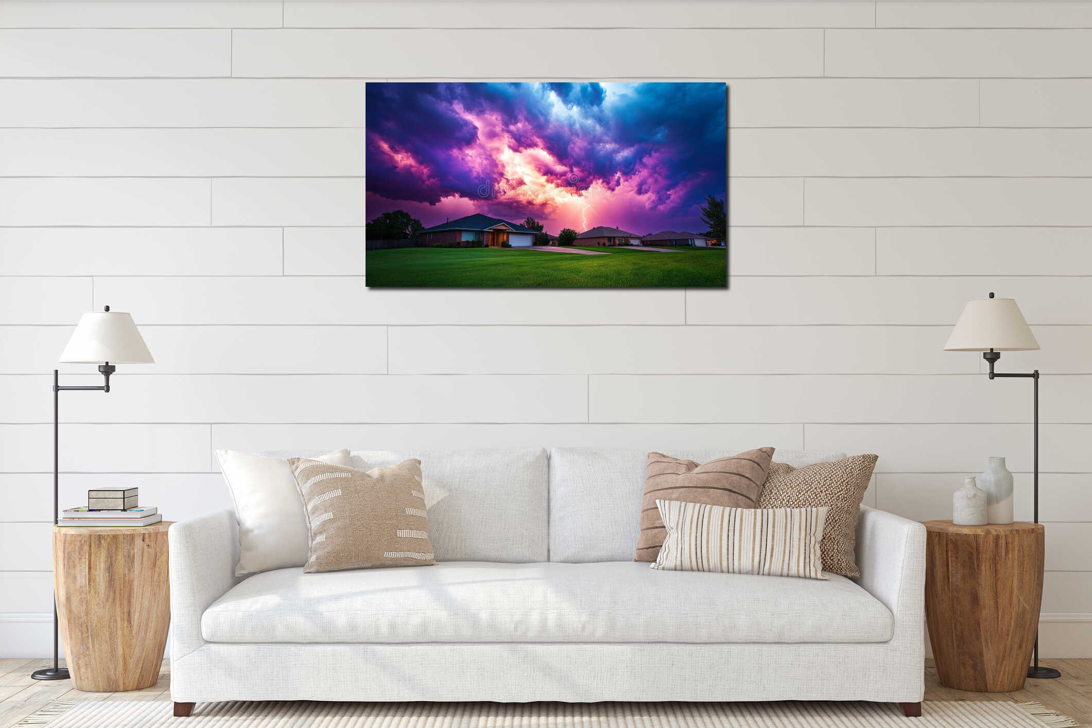 Canvas hanging interior mockup