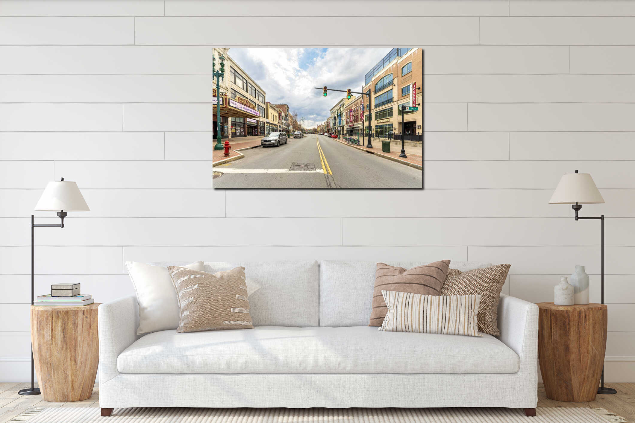 Canvas hanging interior mockup