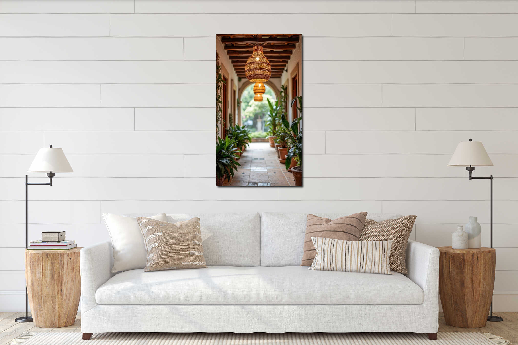Canvas hanging interior mockup