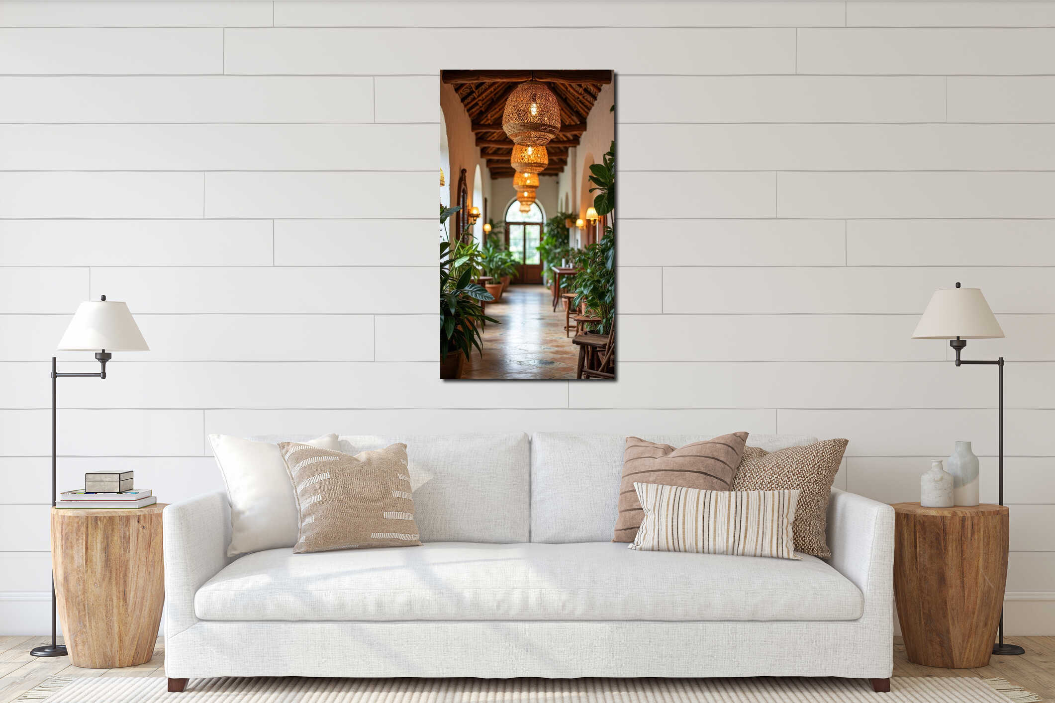 Canvas hanging interior mockup