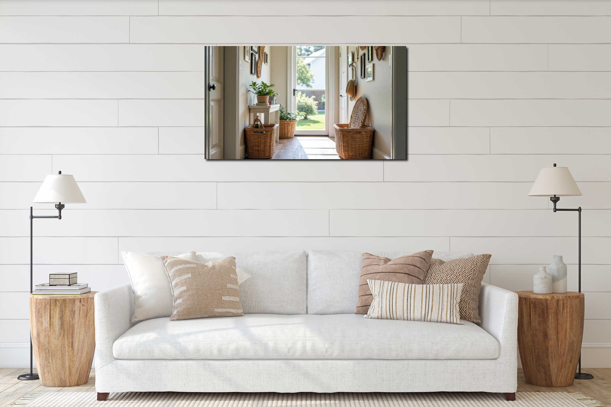 Canvas hanging interior mockup