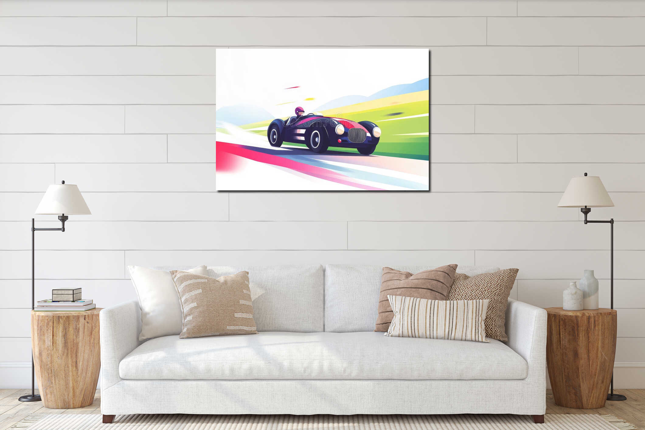 Canvas hanging interior mockup