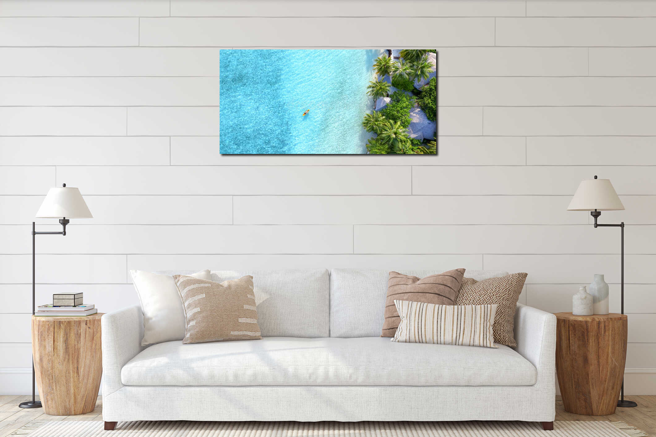 Canvas hanging interior mockup