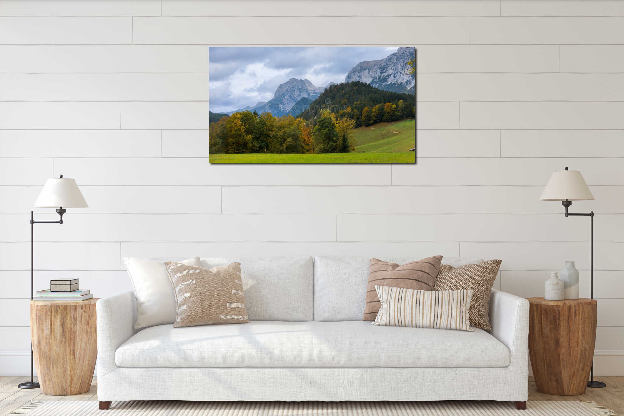 Canvas hanging interior mockup