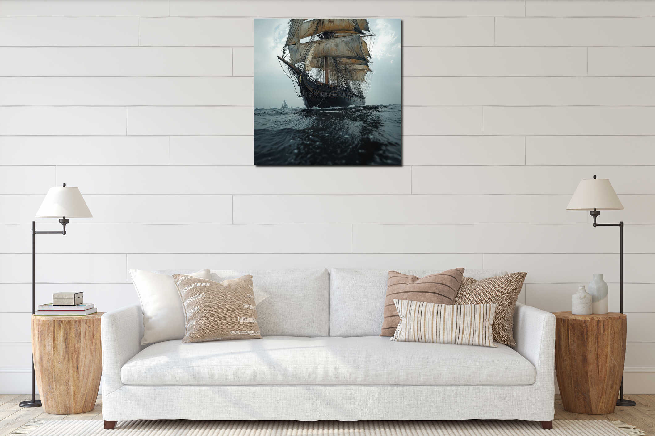 Canvas hanging interior mockup