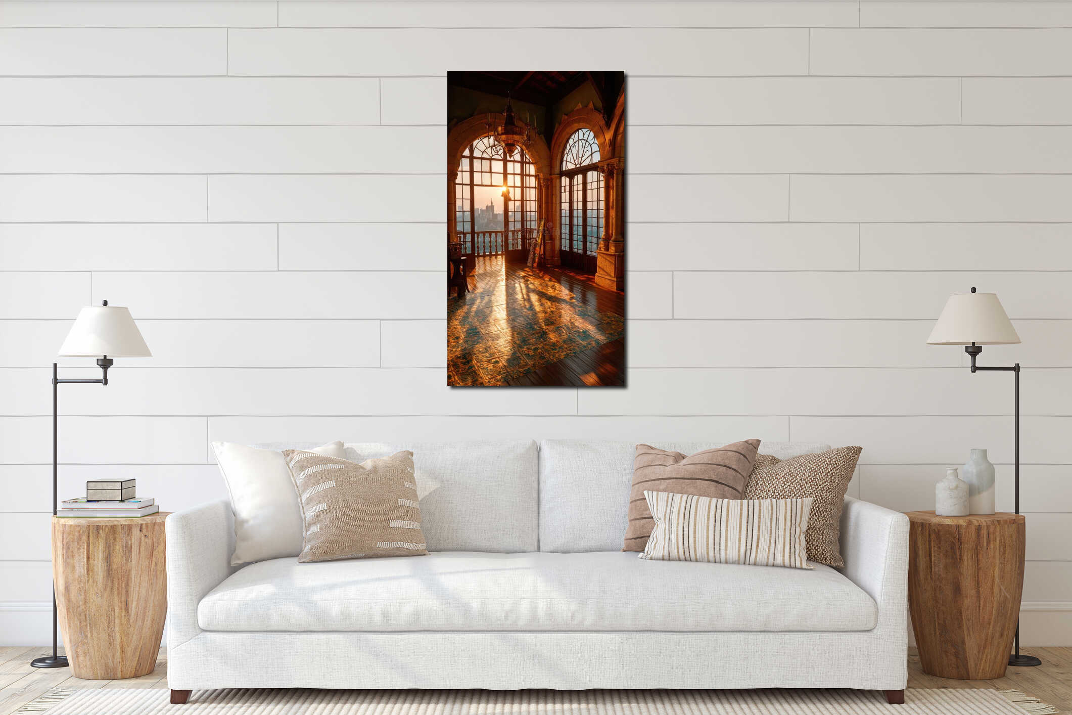 Canvas hanging interior mockup