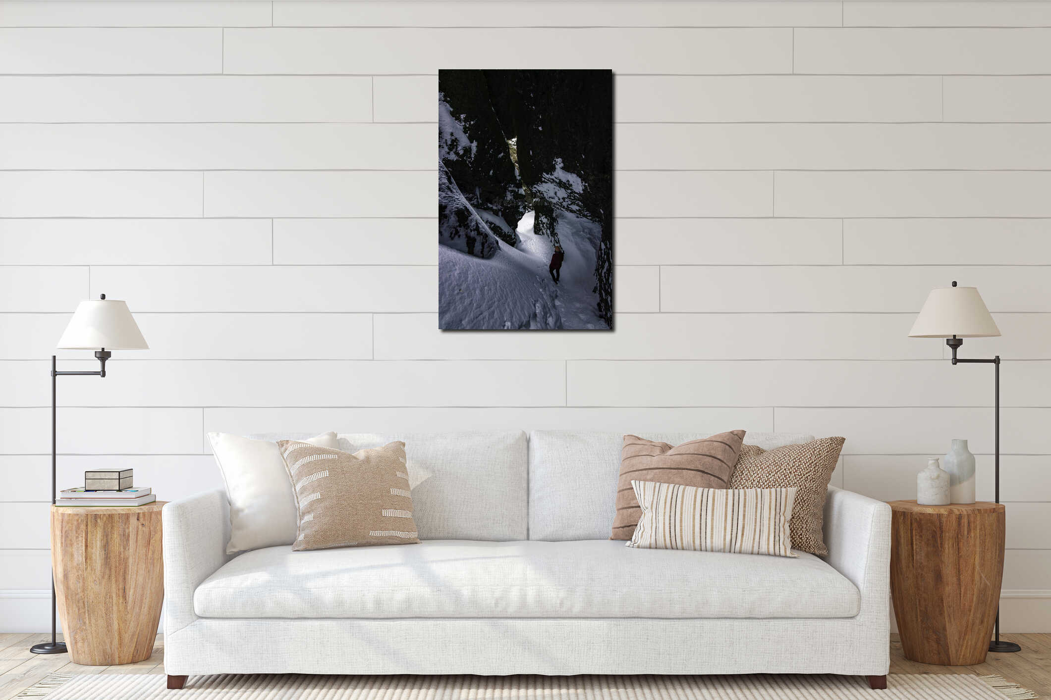 Canvas hanging interior mockup