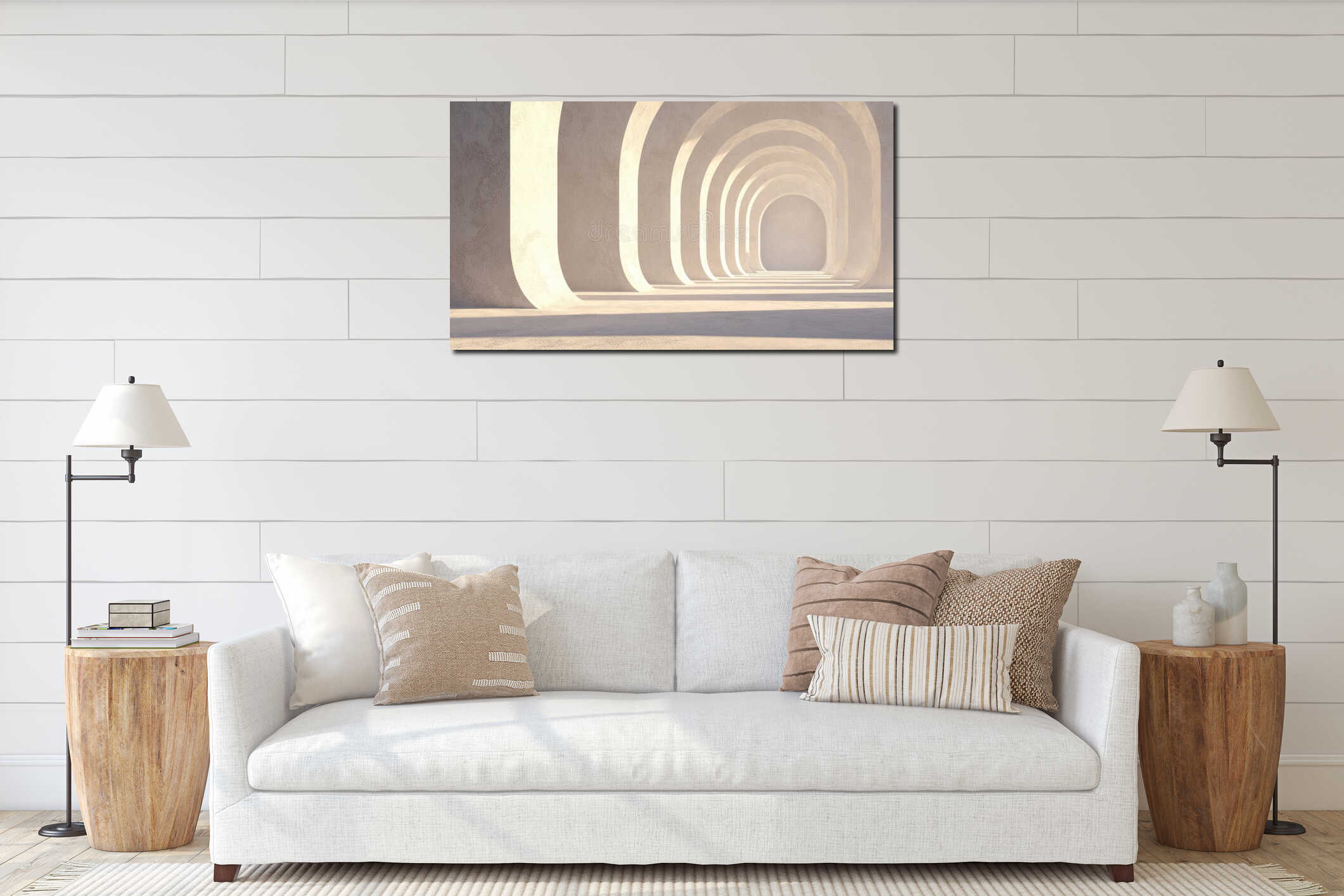 Canvas hanging interior mockup