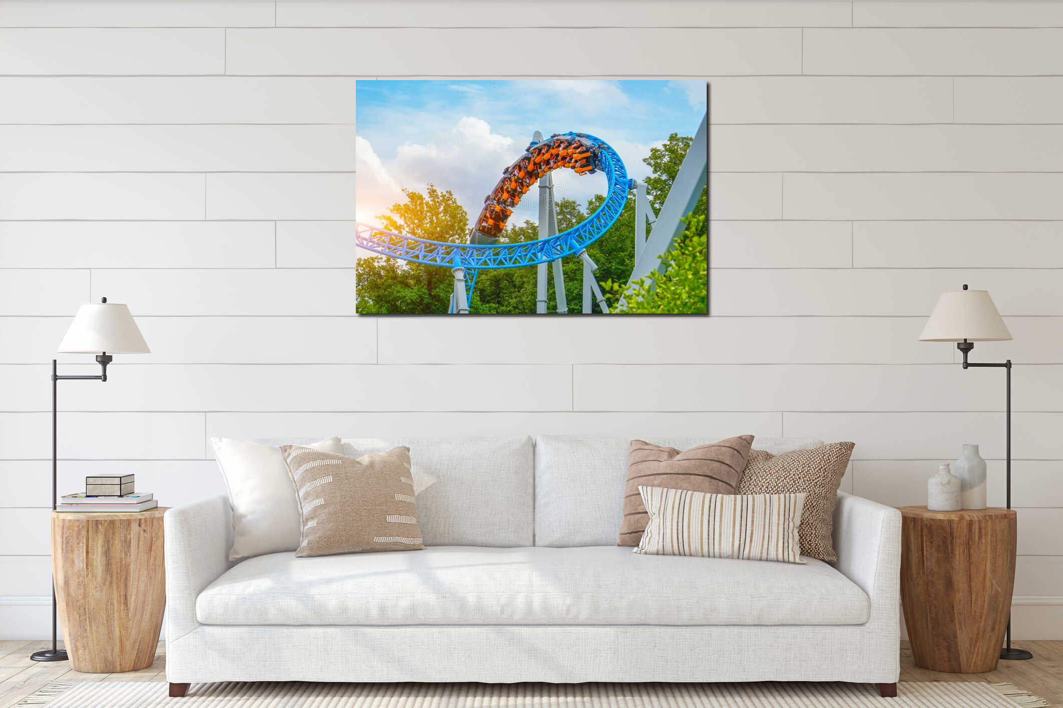 Canvas hanging interior mockup