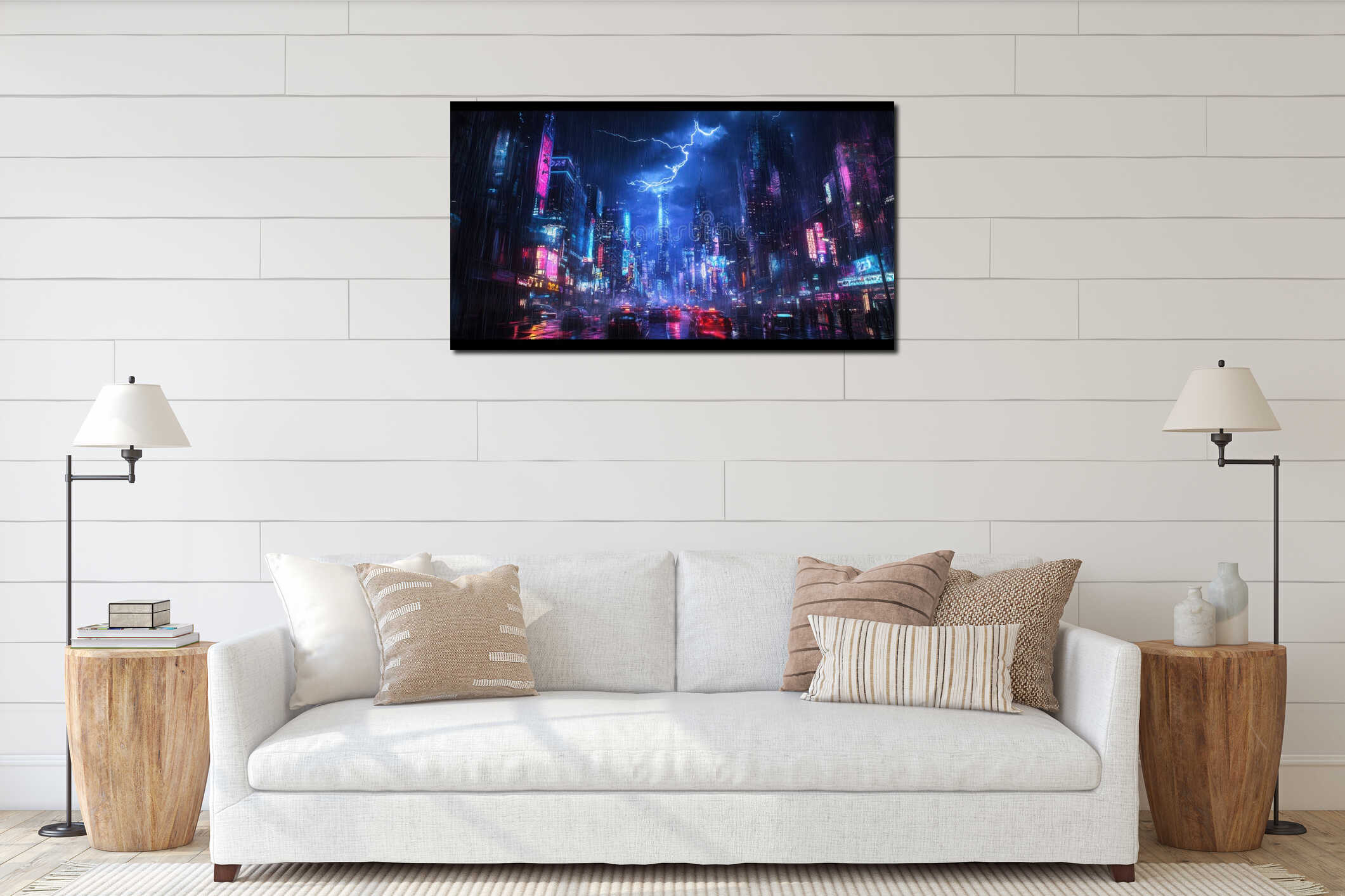 Canvas hanging interior mockup