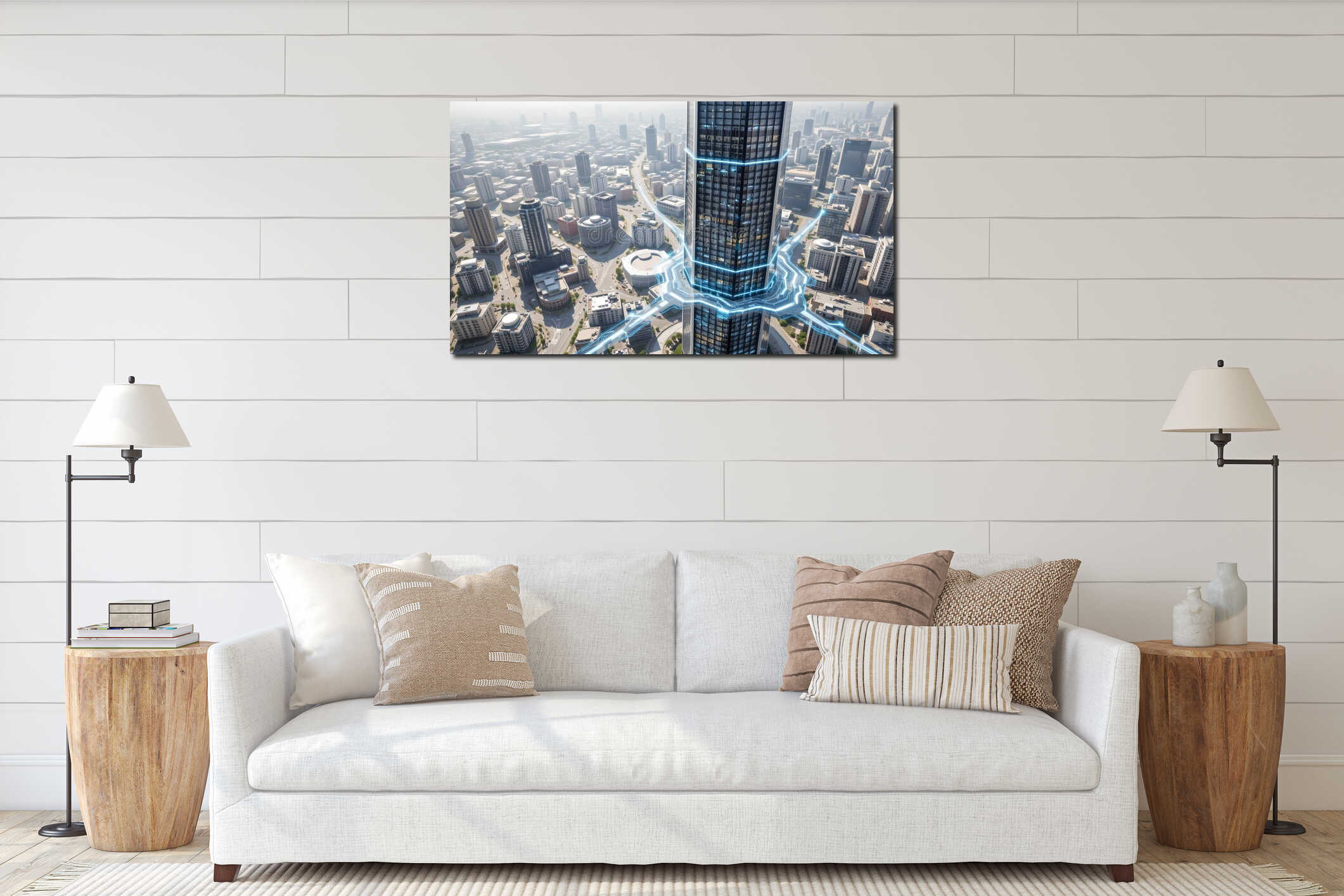 Canvas hanging interior mockup