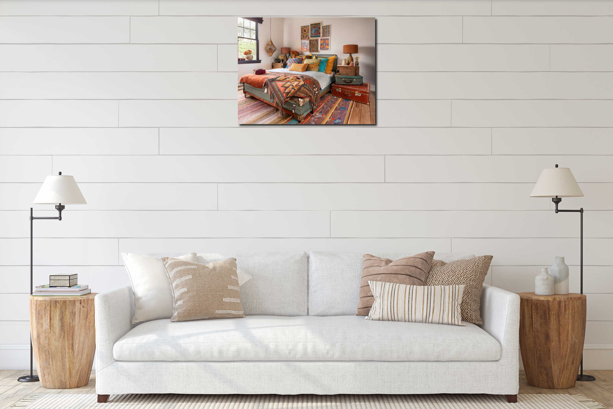 Canvas hanging interior mockup