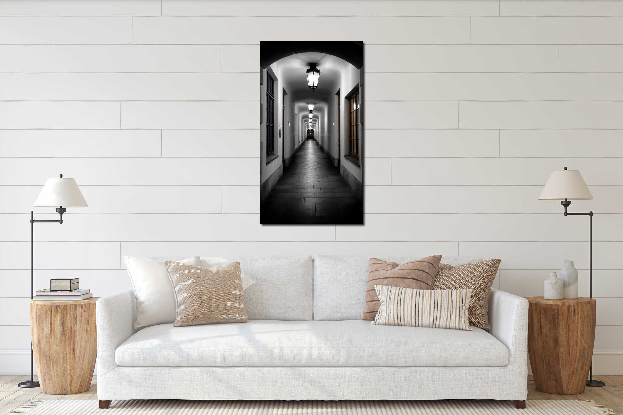 Canvas hanging interior mockup