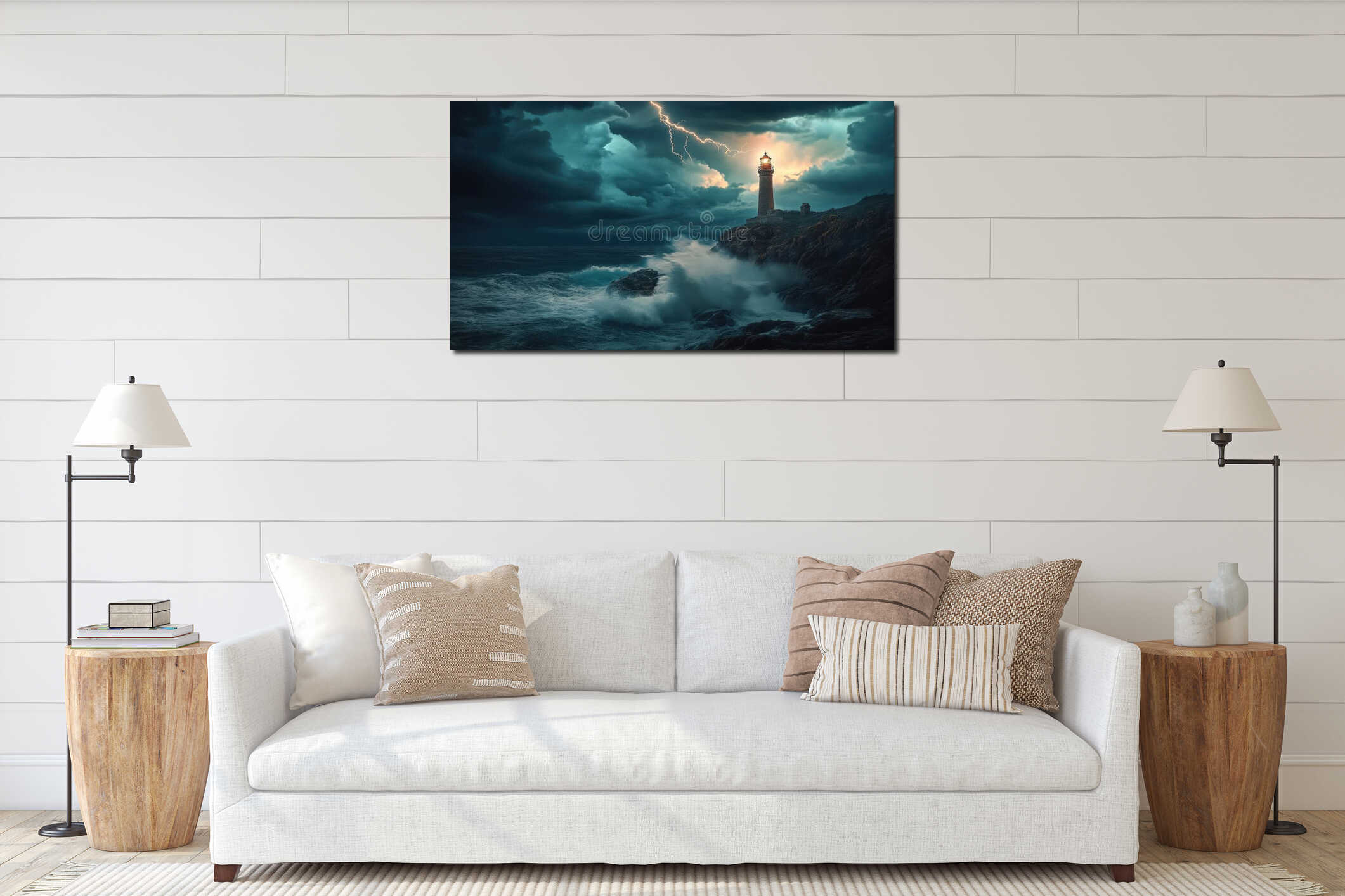 Canvas hanging interior mockup