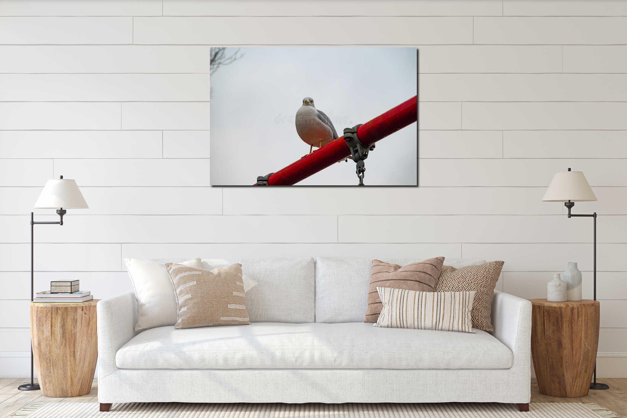 Canvas hanging interior mockup