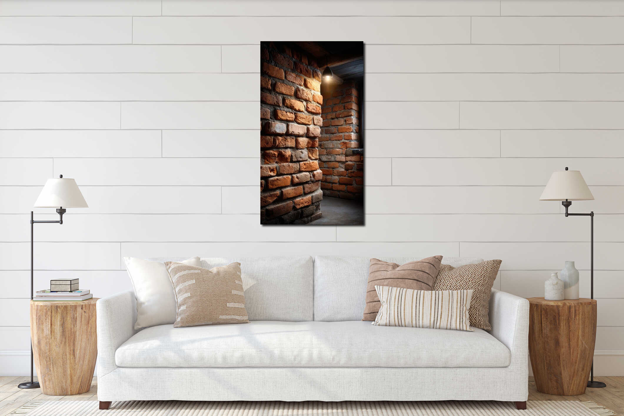 Canvas hanging interior mockup
