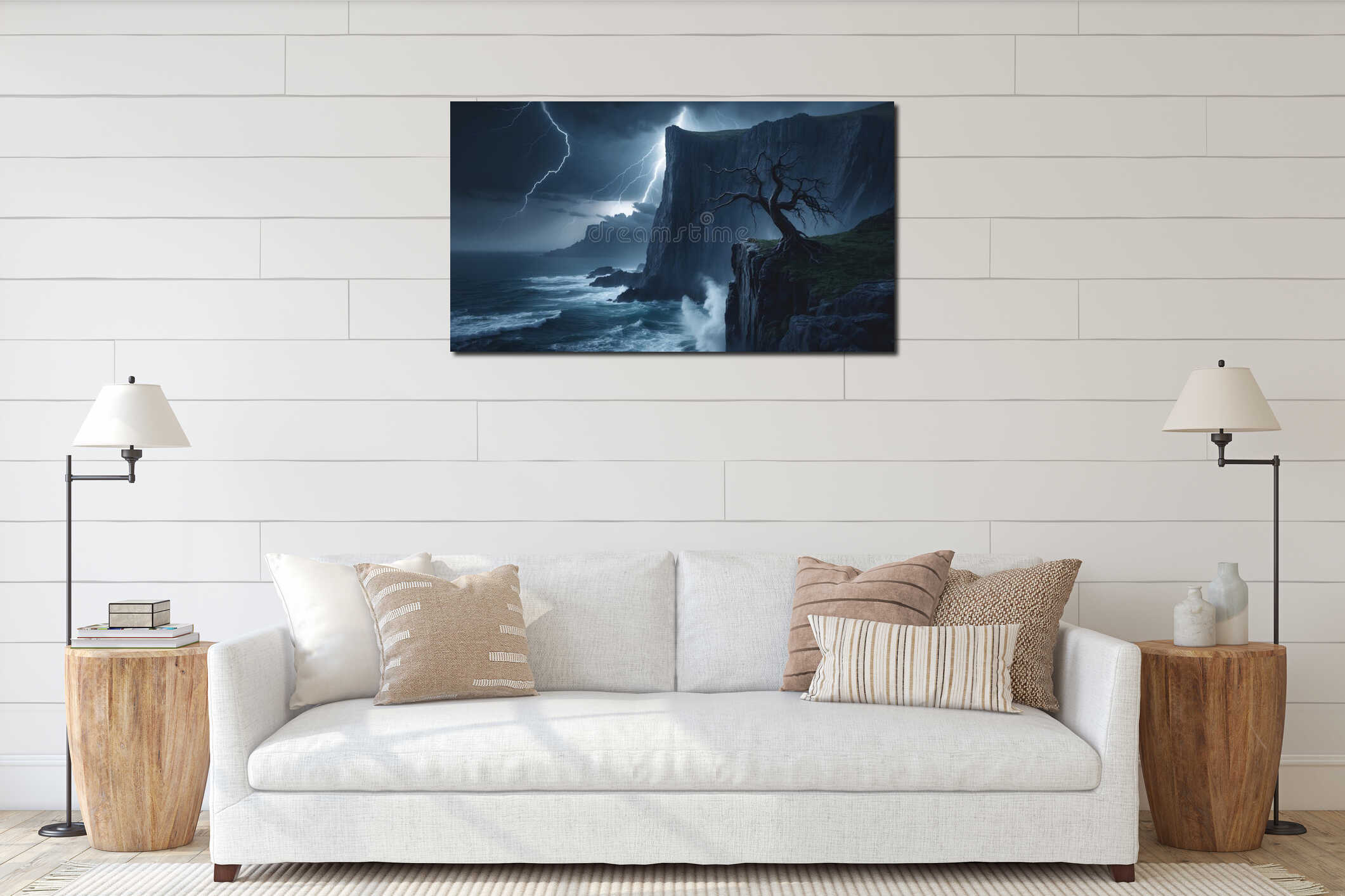 Canvas hanging interior mockup