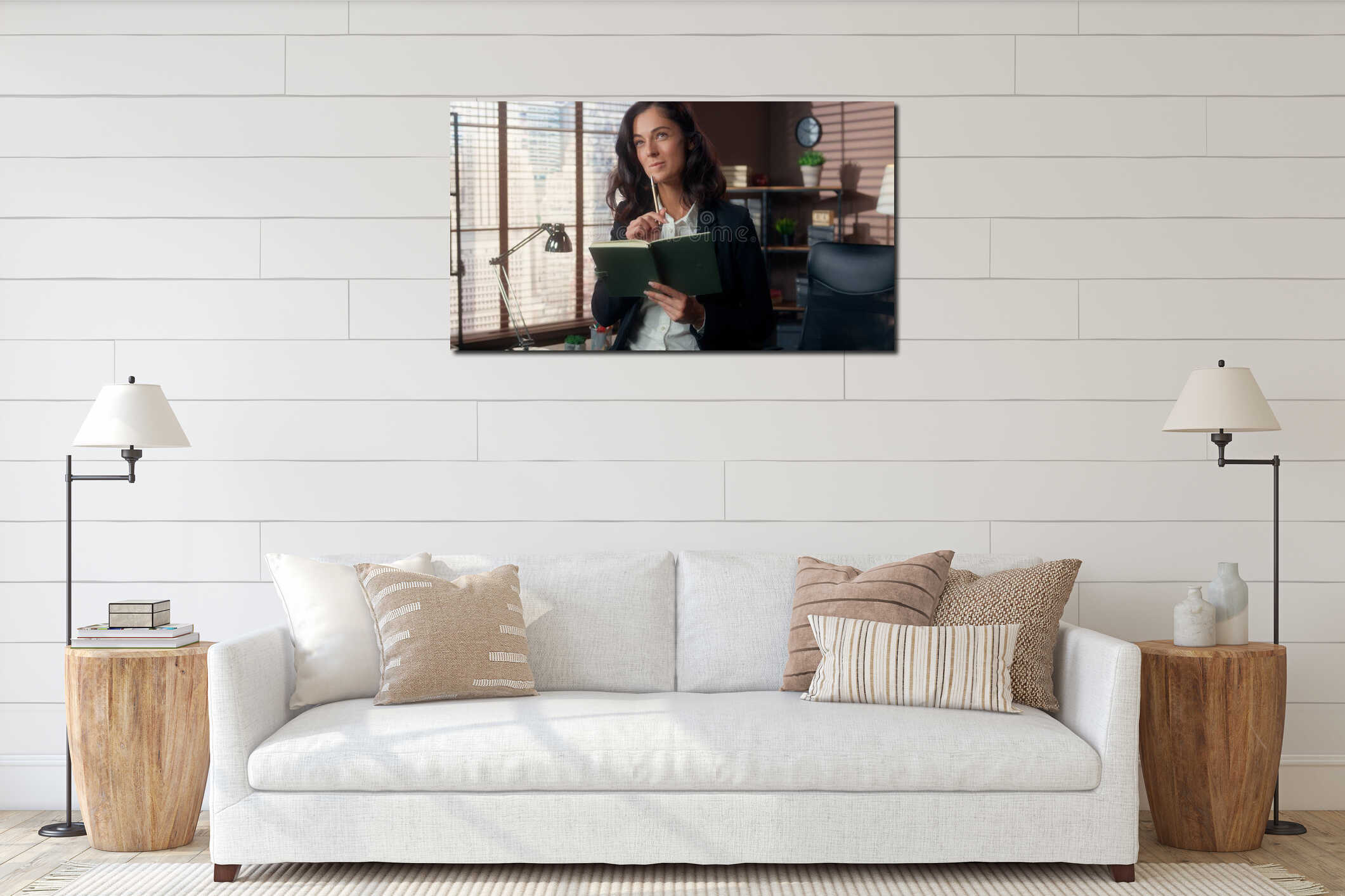Canvas hanging interior mockup
