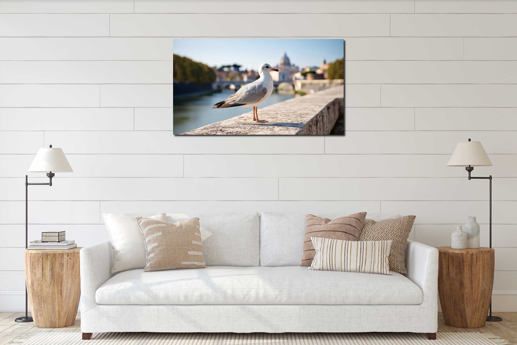Canvas hanging interior mockup