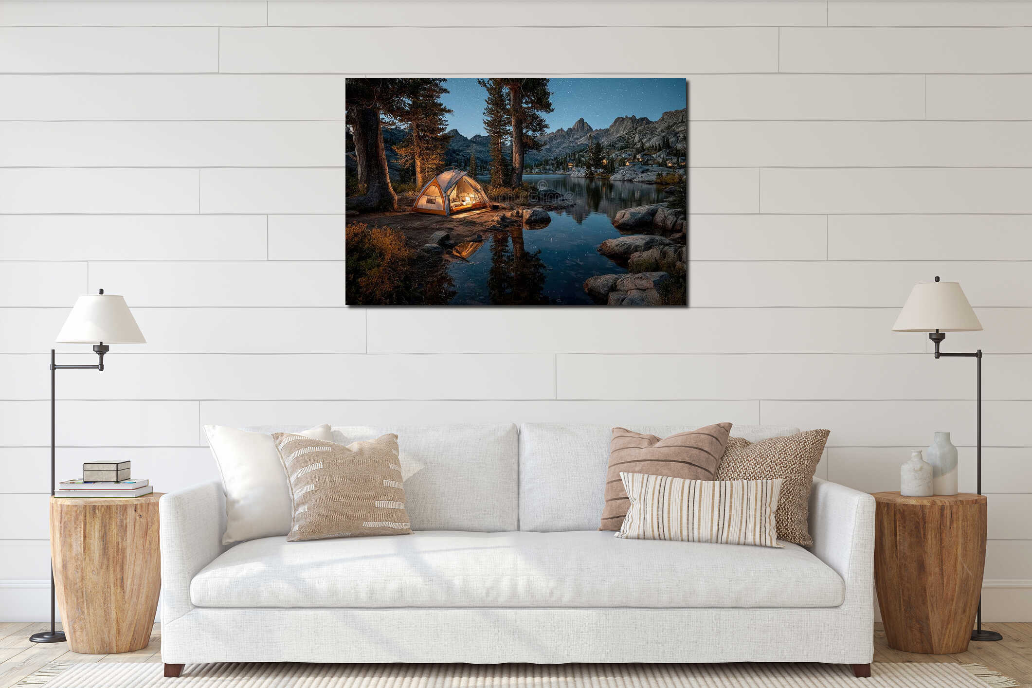 Canvas hanging interior mockup