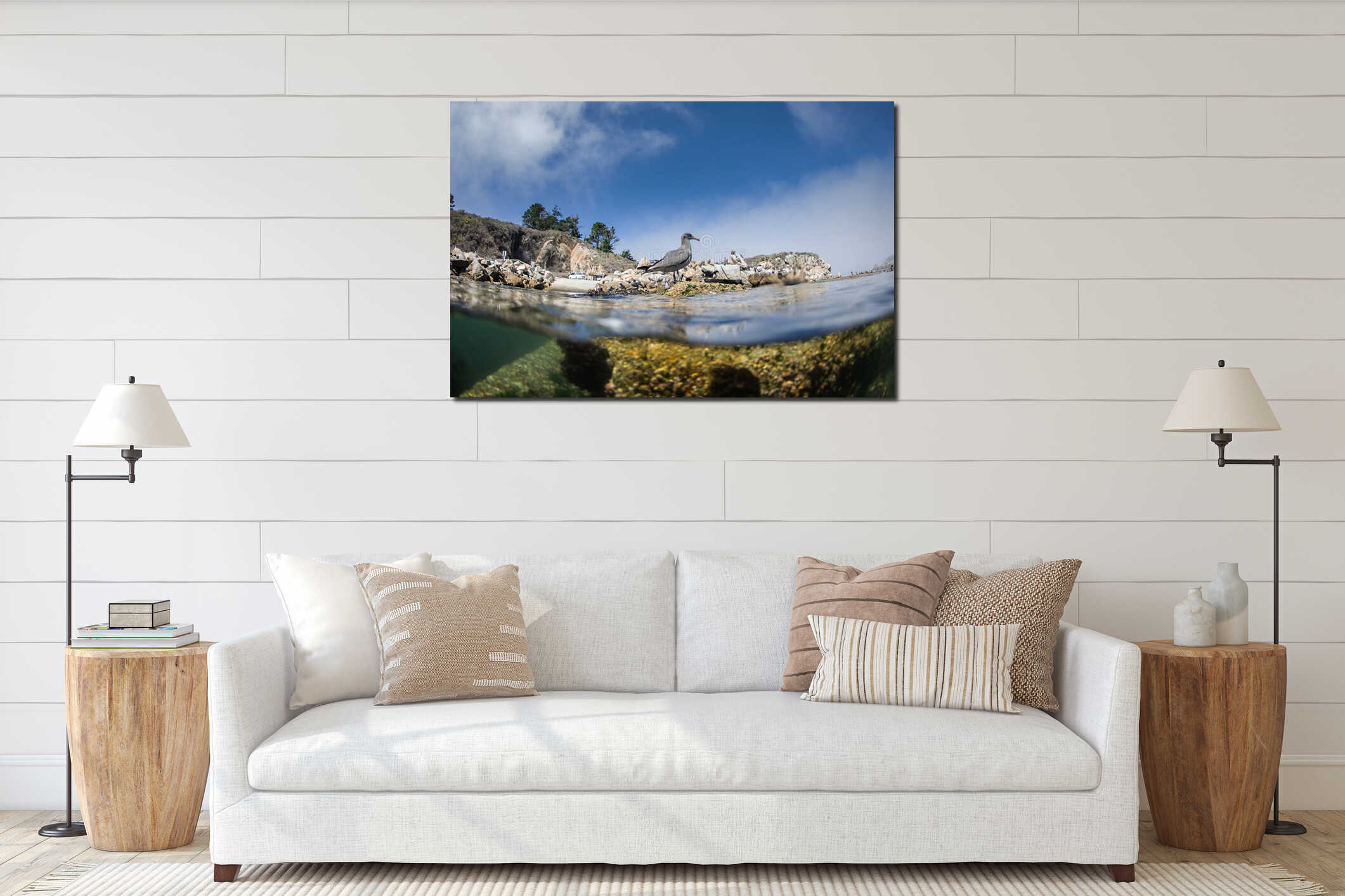 Canvas hanging interior mockup