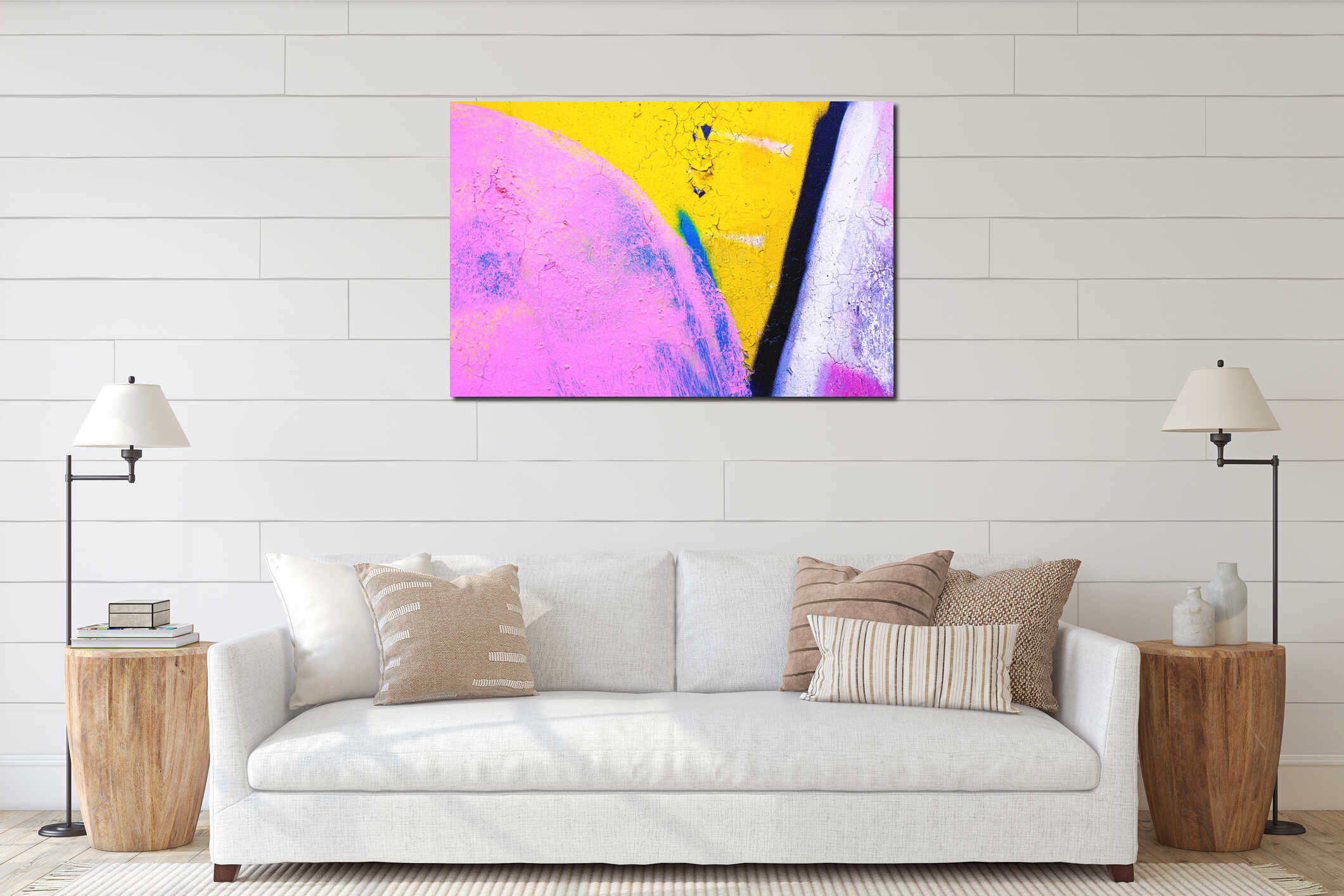 Canvas hanging interior mockup