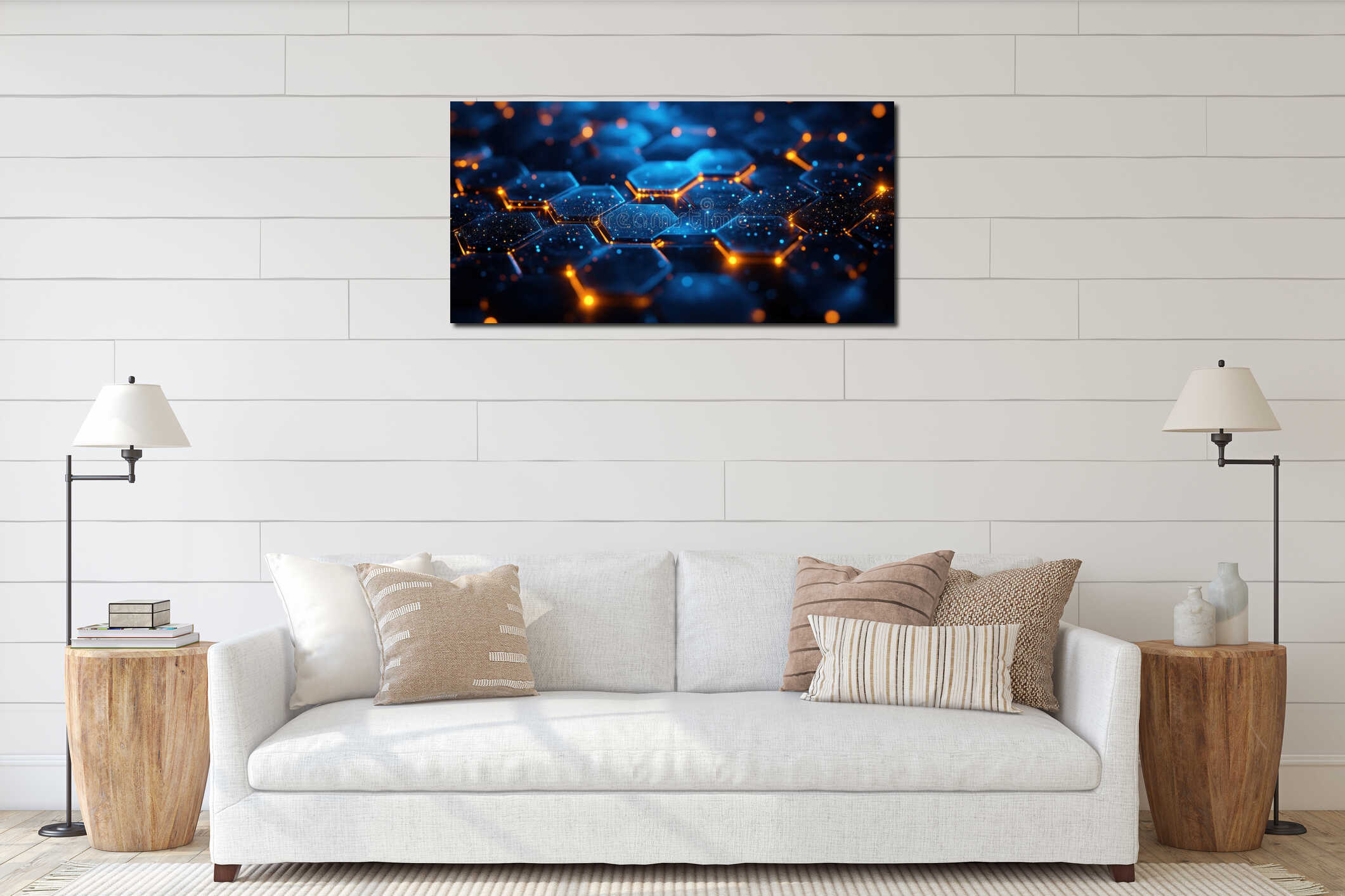Canvas hanging interior mockup