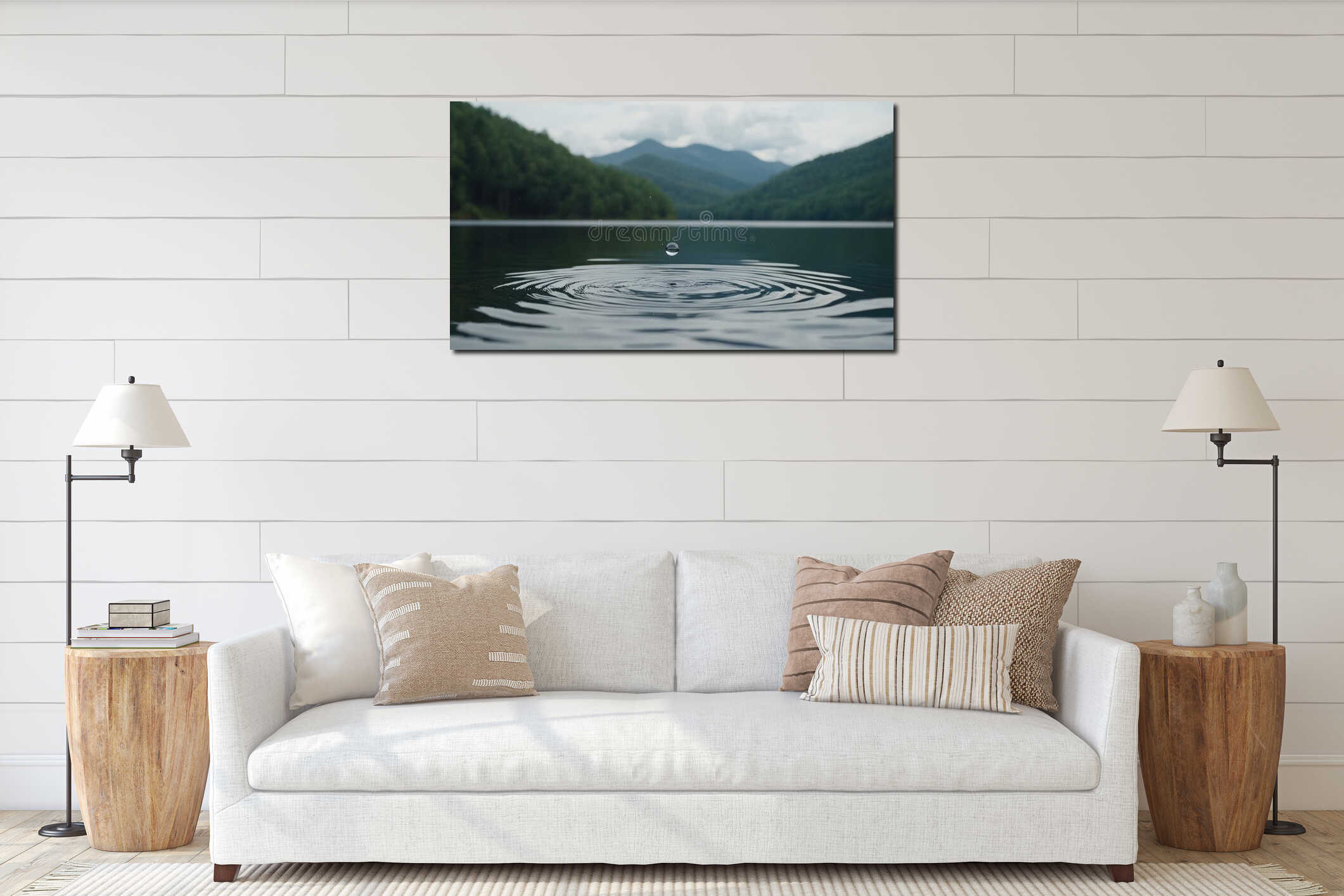 Canvas hanging interior mockup