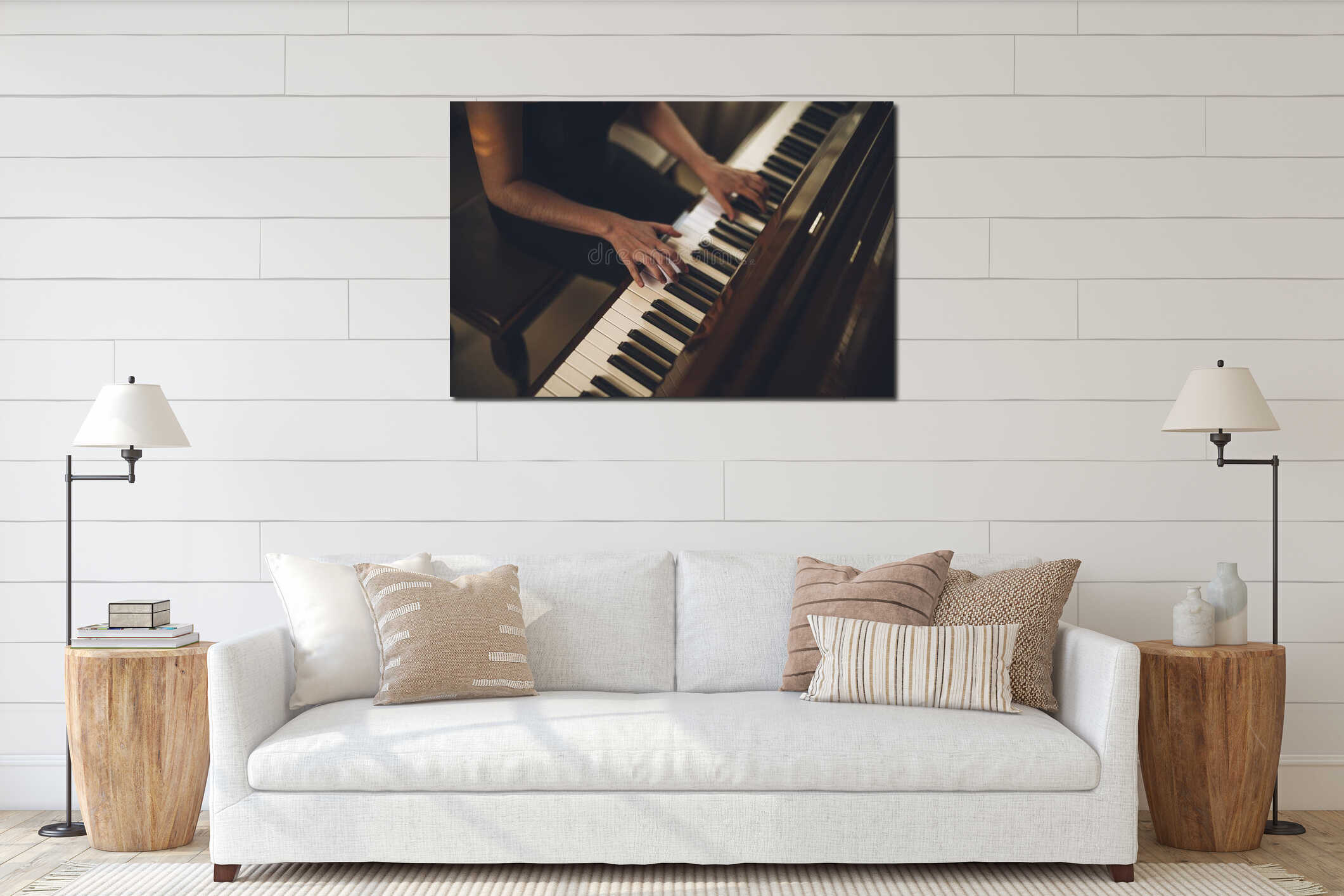 Canvas hanging interior mockup