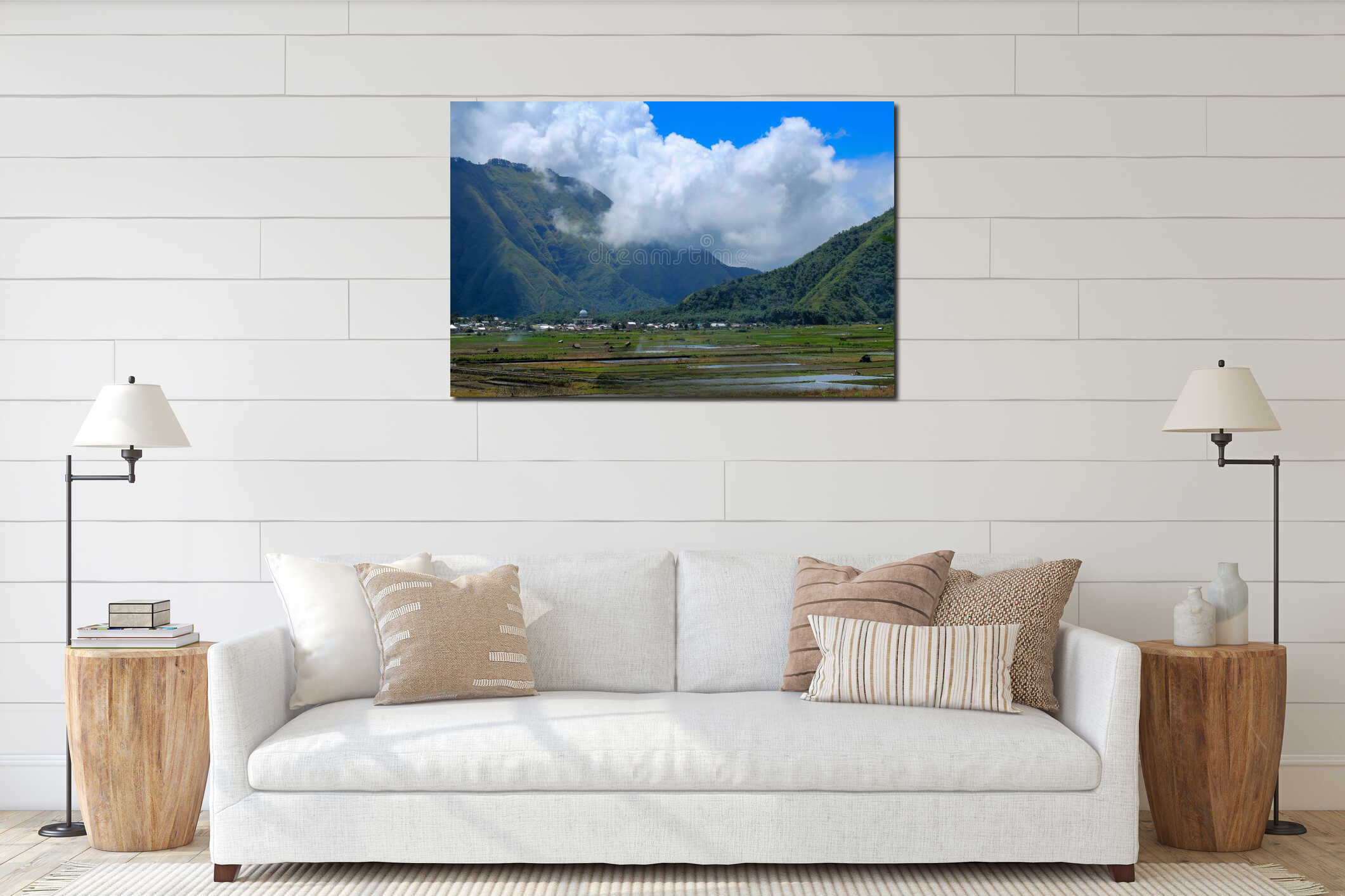 Canvas hanging interior mockup