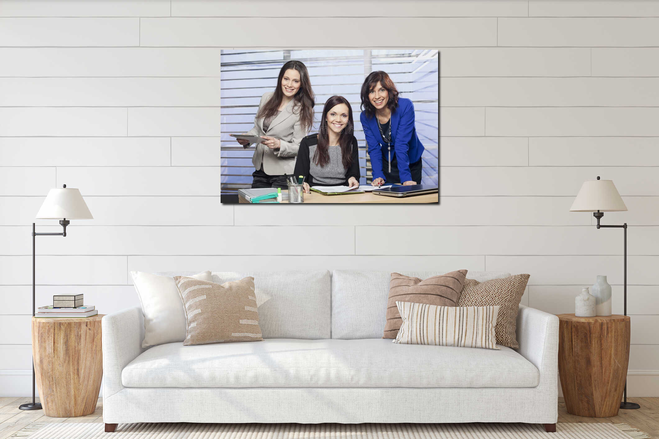 Canvas hanging interior mockup