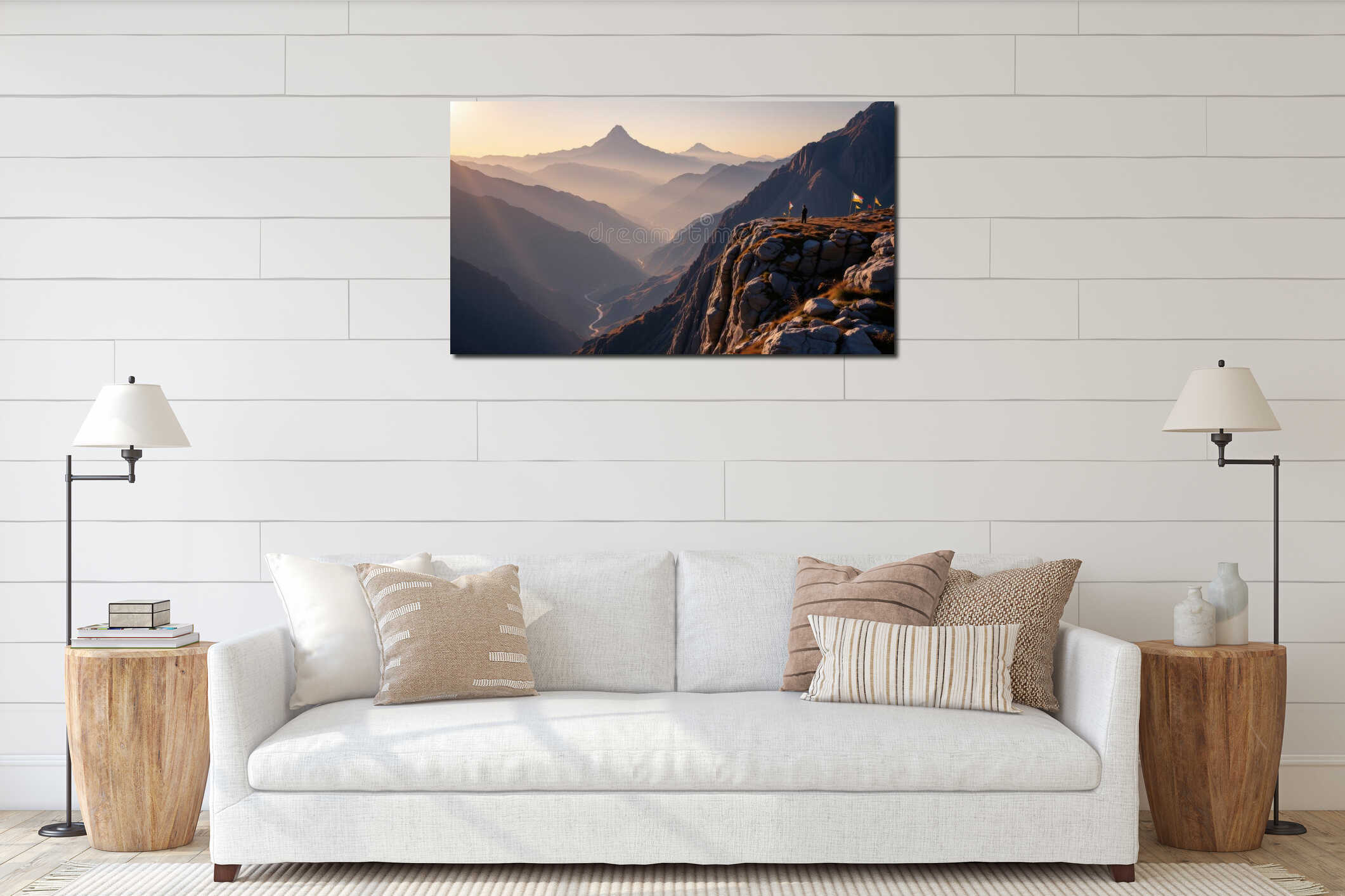 Canvas hanging interior mockup