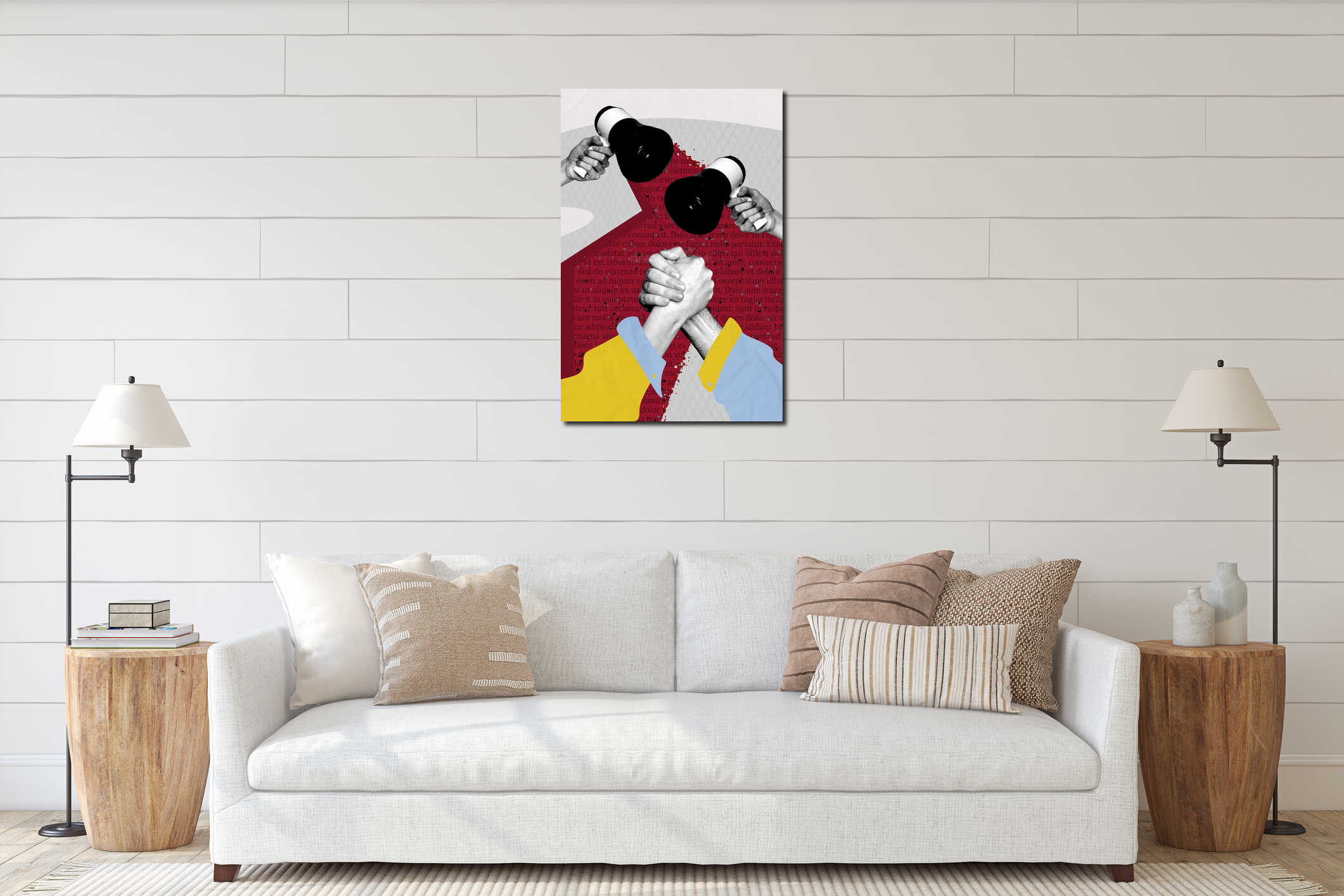 Canvas hanging interior mockup