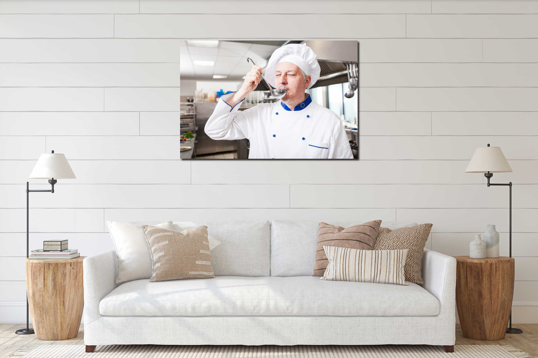 Canvas hanging interior mockup