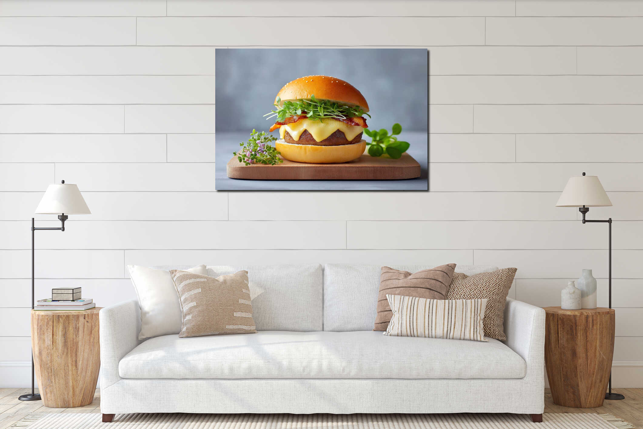 Canvas hanging interior mockup