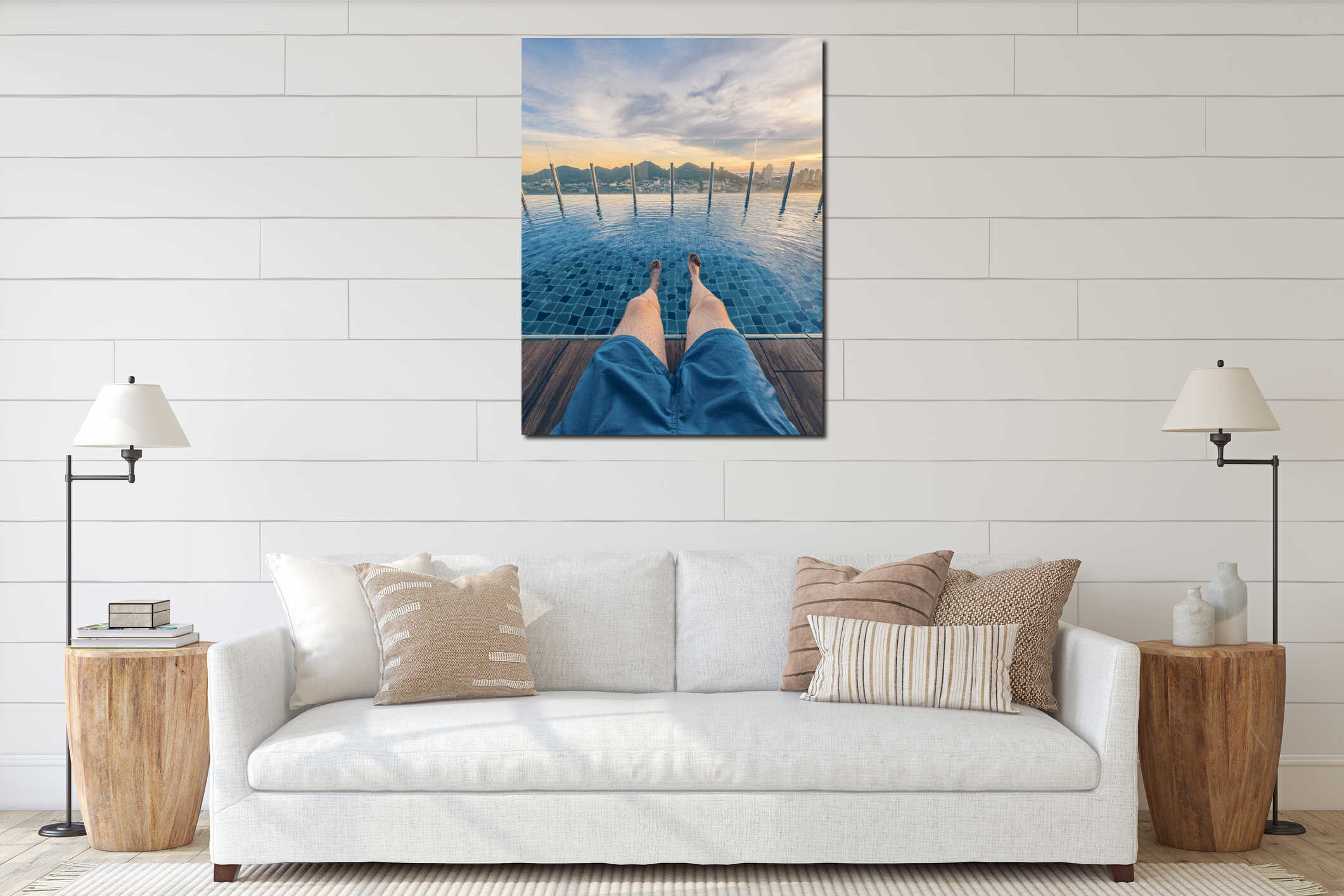 Canvas hanging interior mockup