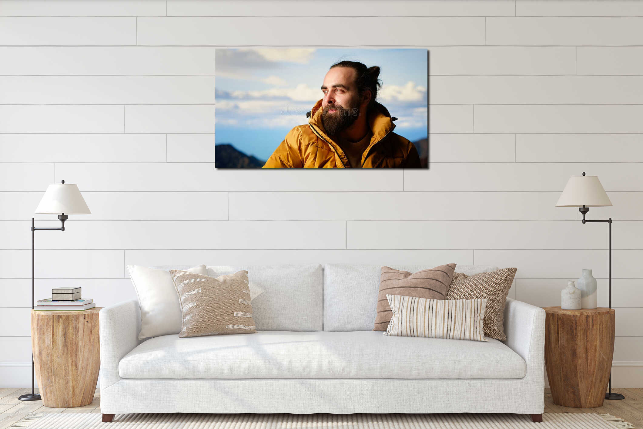 Canvas hanging interior mockup