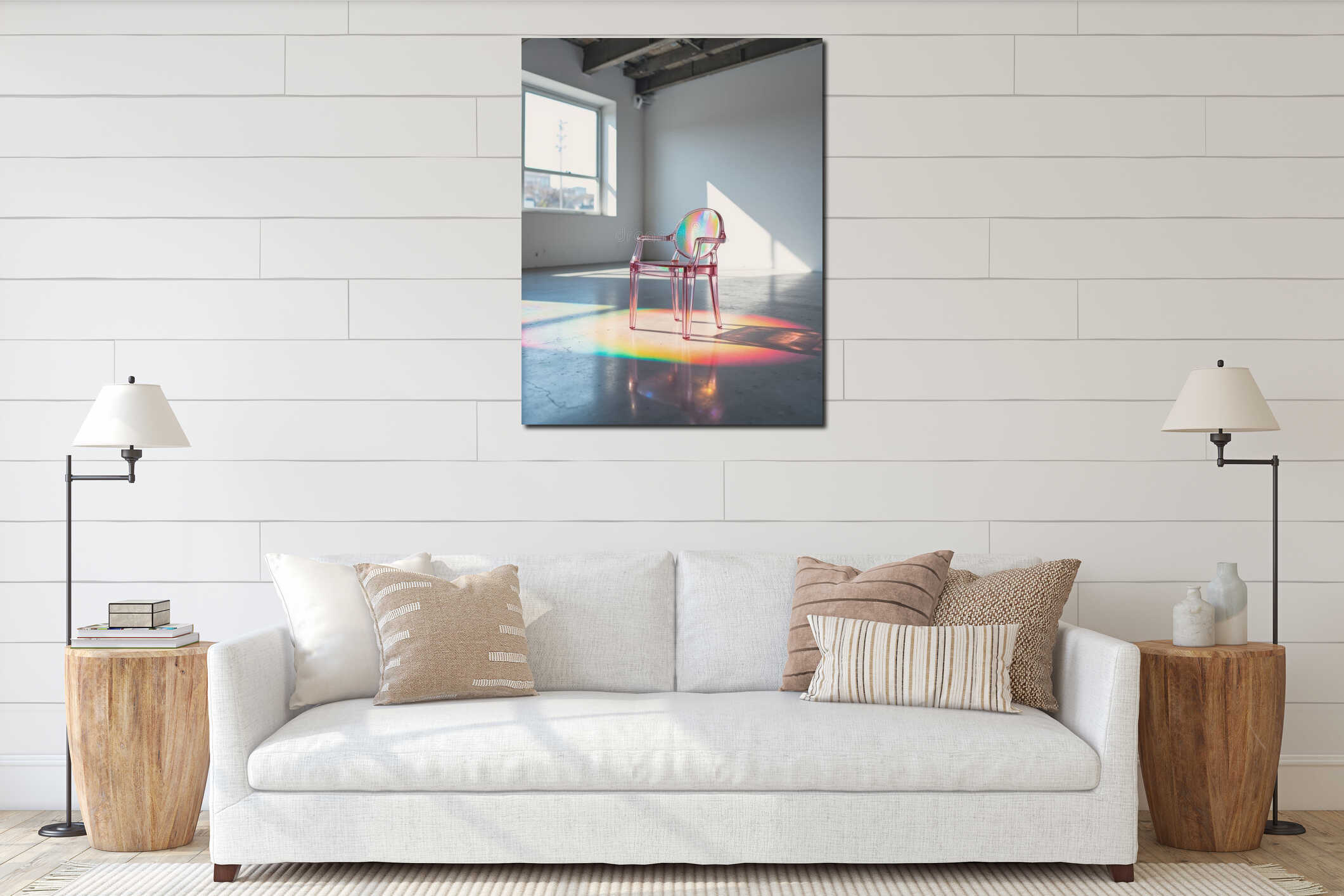 Canvas hanging interior mockup