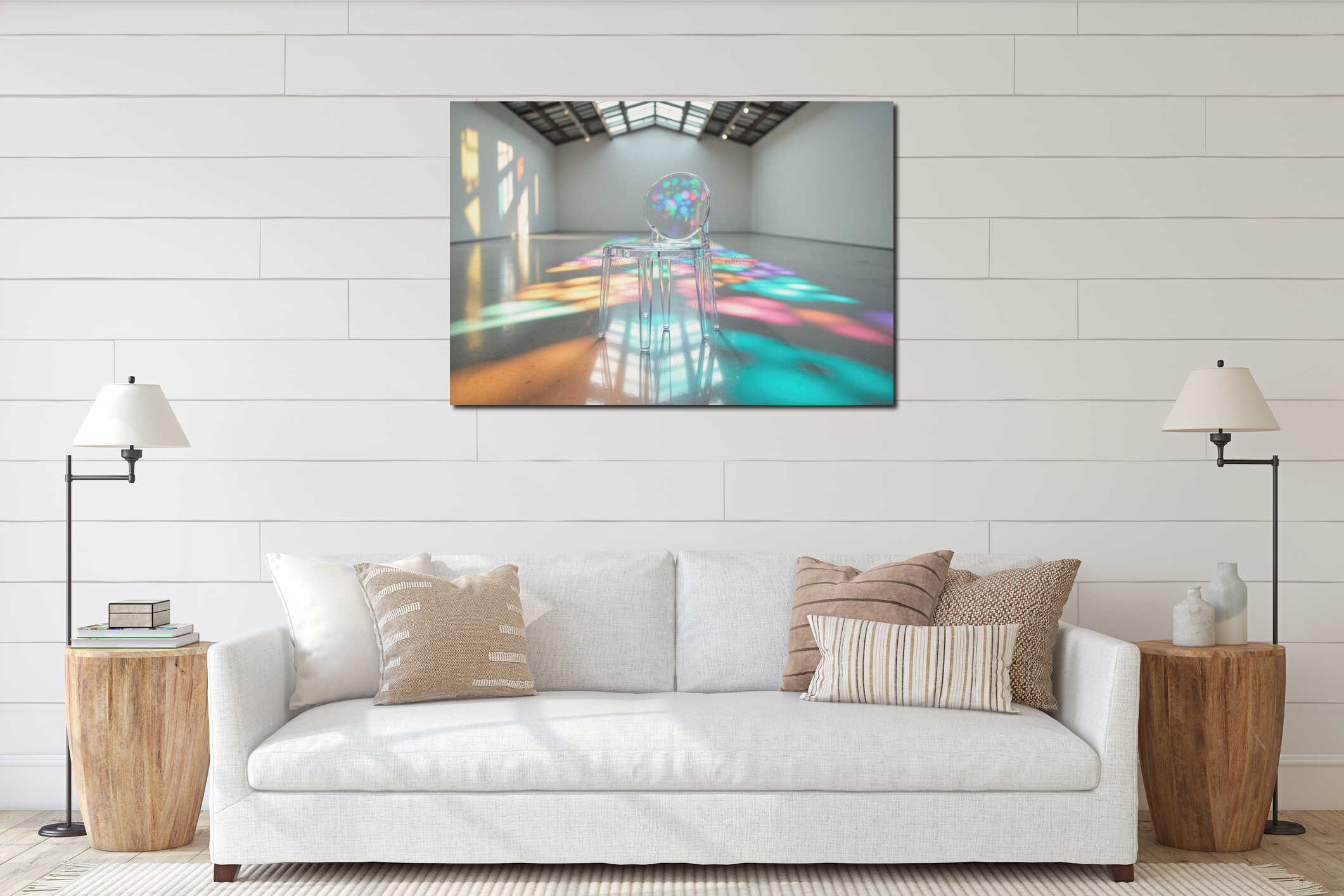 Canvas hanging interior mockup