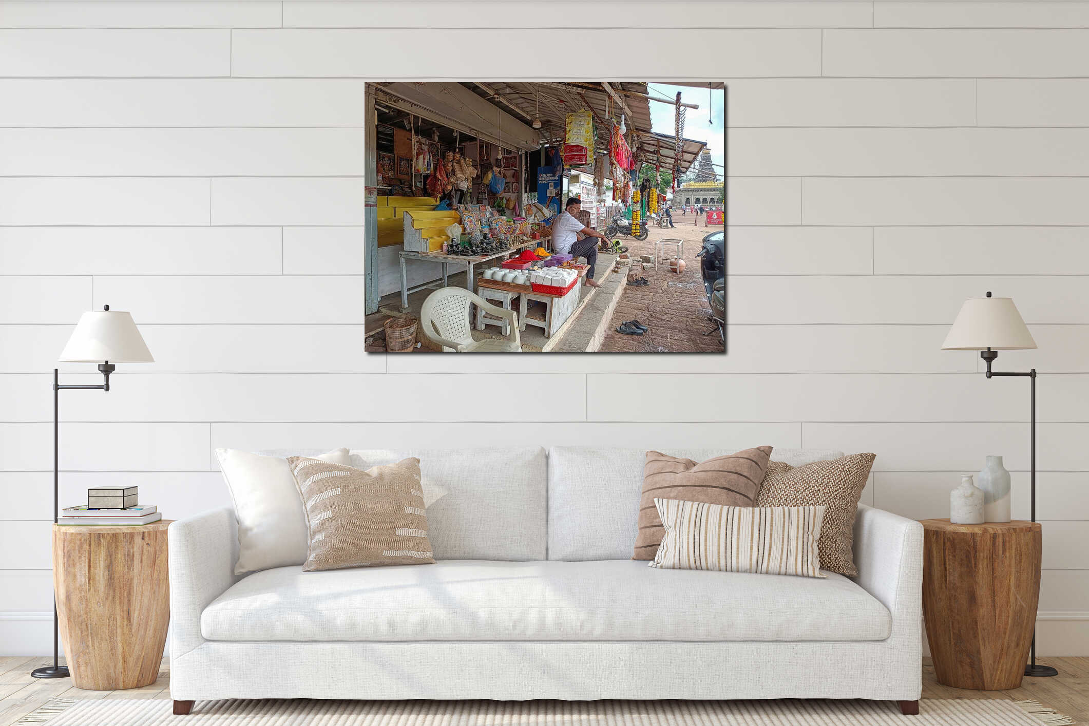 Canvas hanging interior mockup