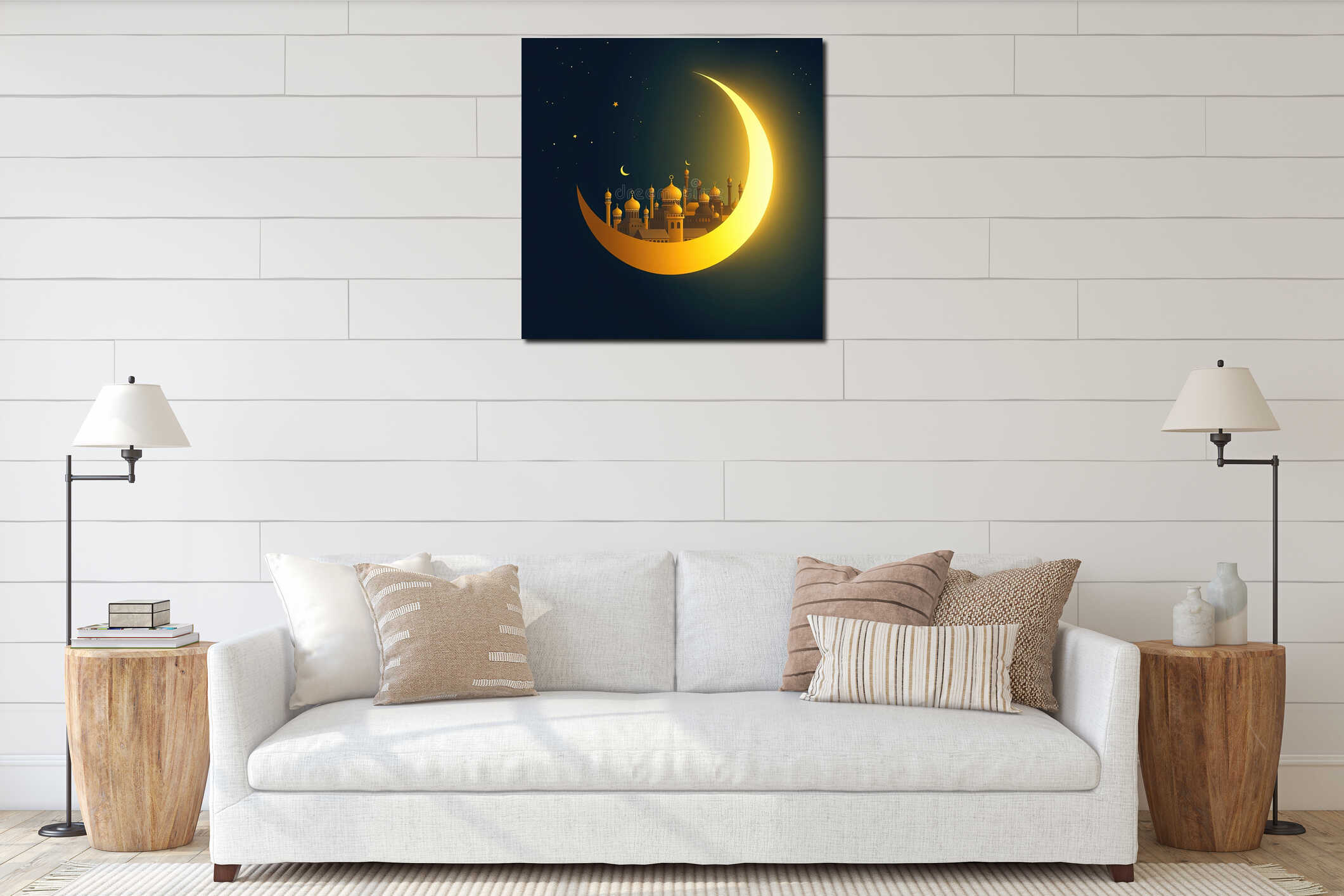 Canvas hanging interior mockup