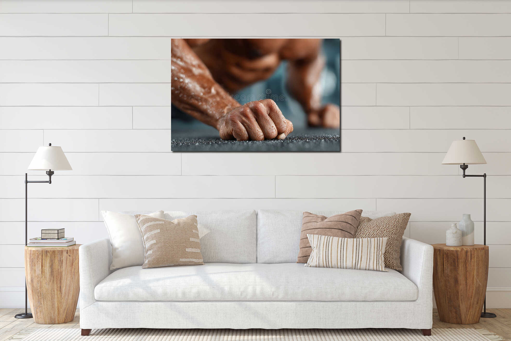 Canvas hanging interior mockup