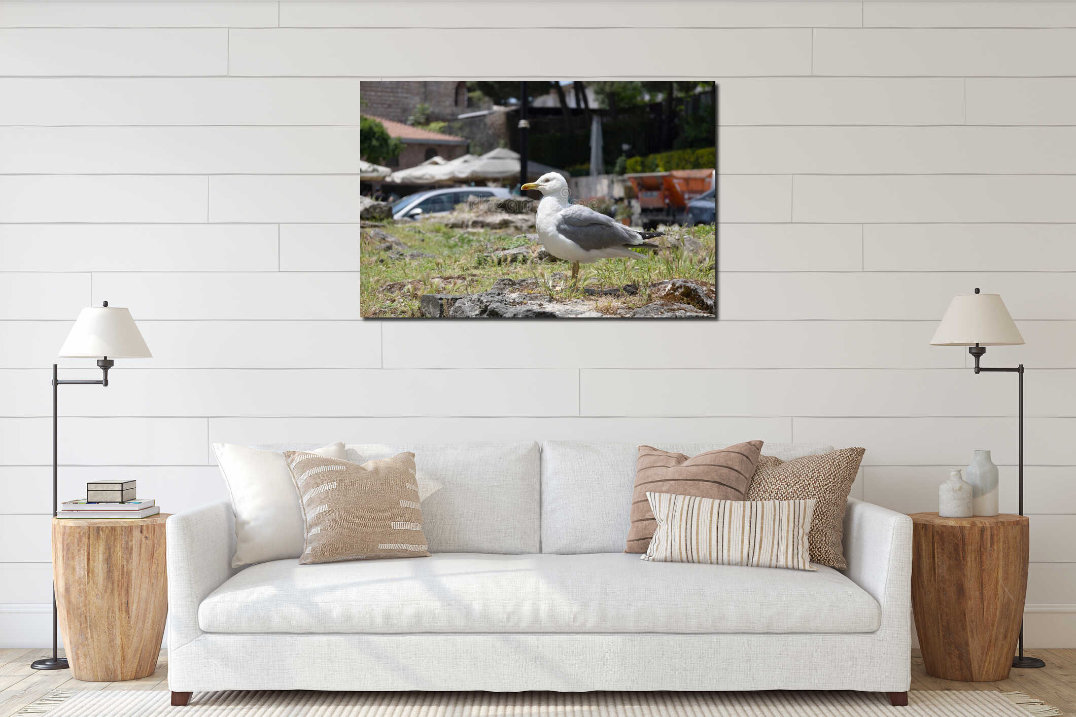 Canvas hanging interior mockup