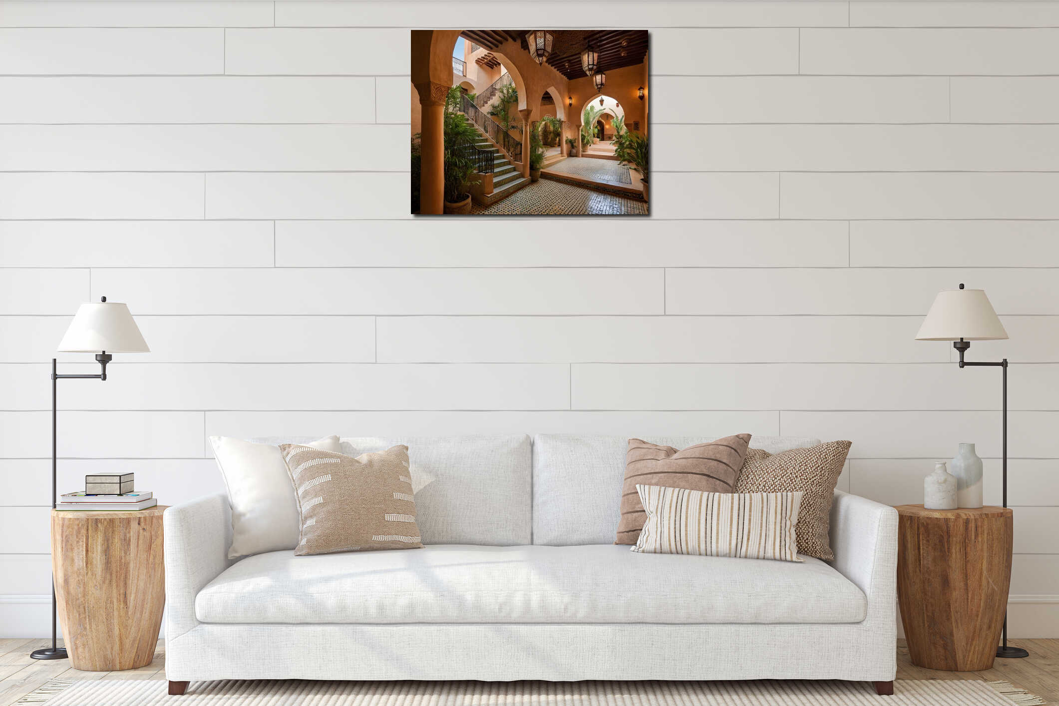 Canvas hanging interior mockup
