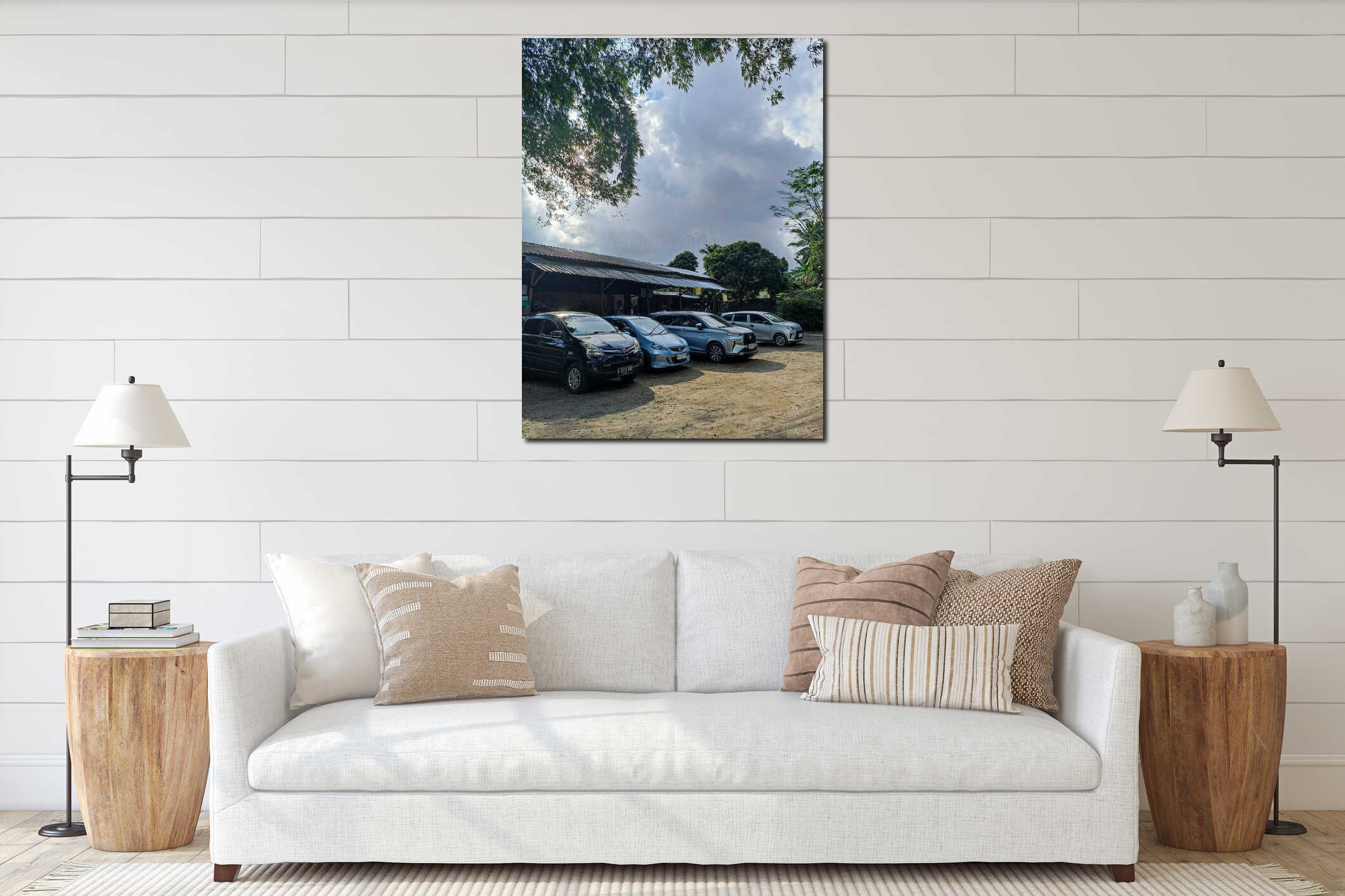 Canvas hanging interior mockup