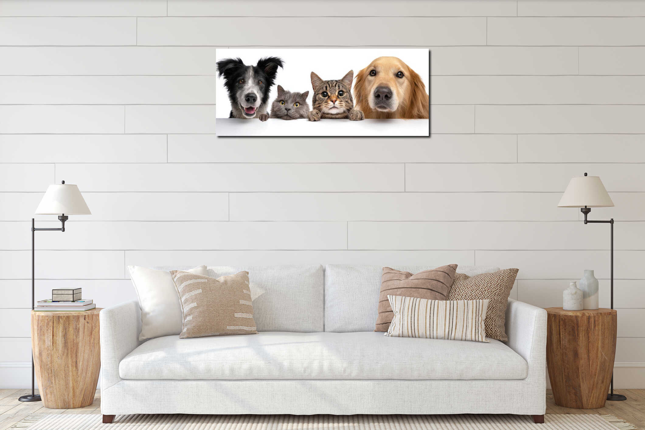 Canvas hanging interior mockup