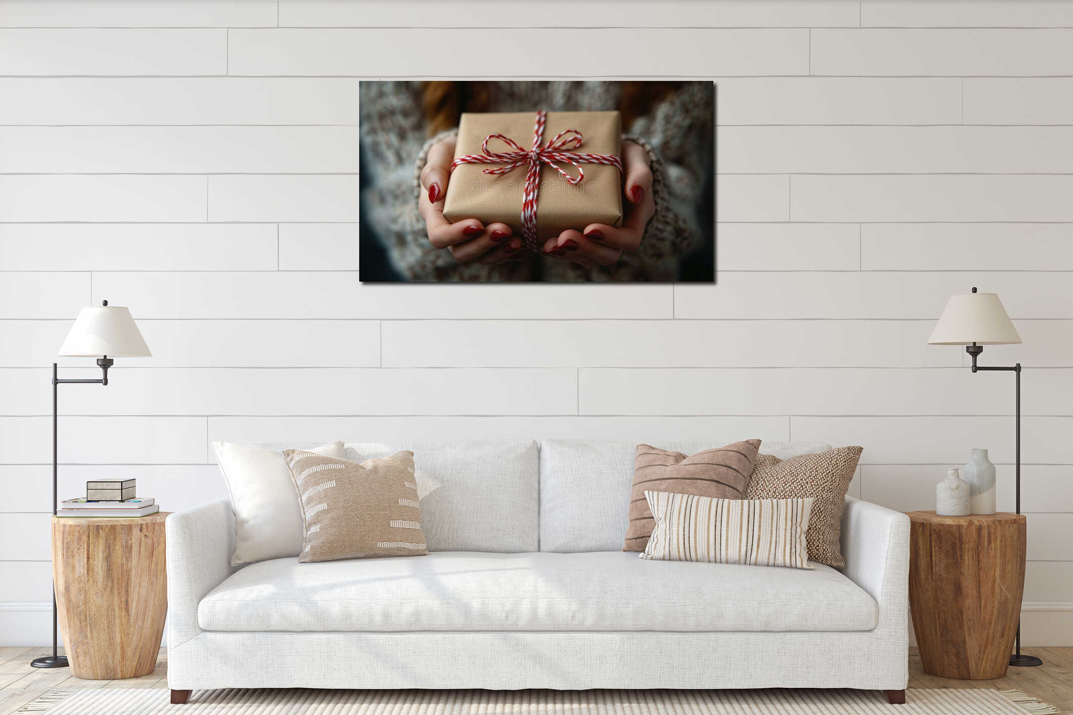 Canvas hanging interior mockup