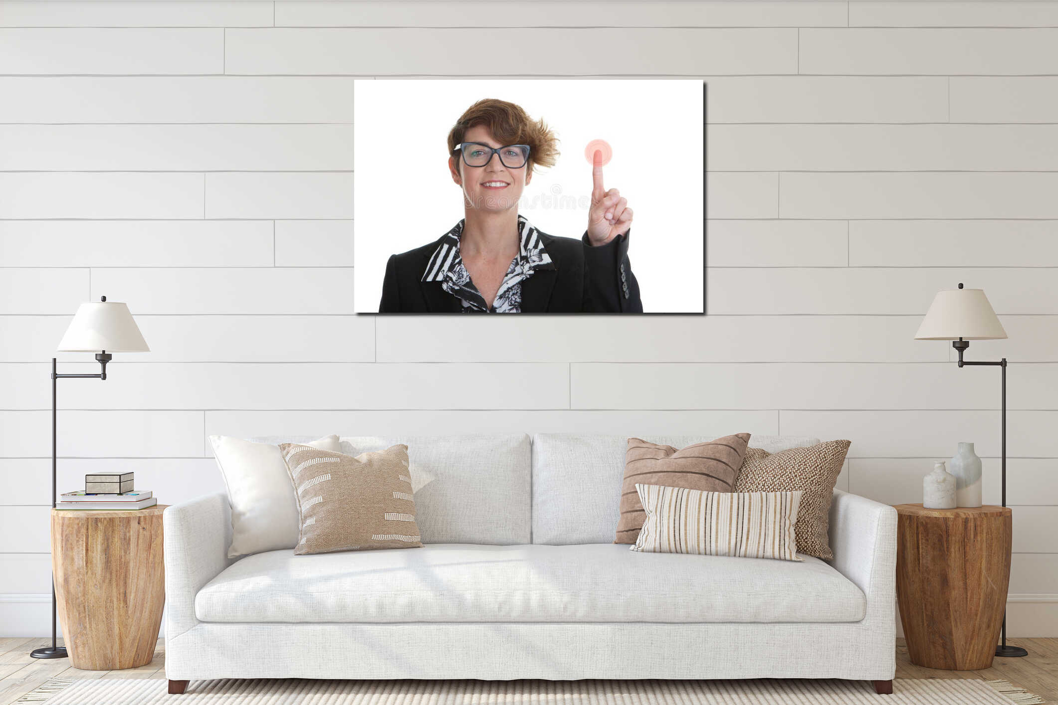 Canvas hanging interior mockup