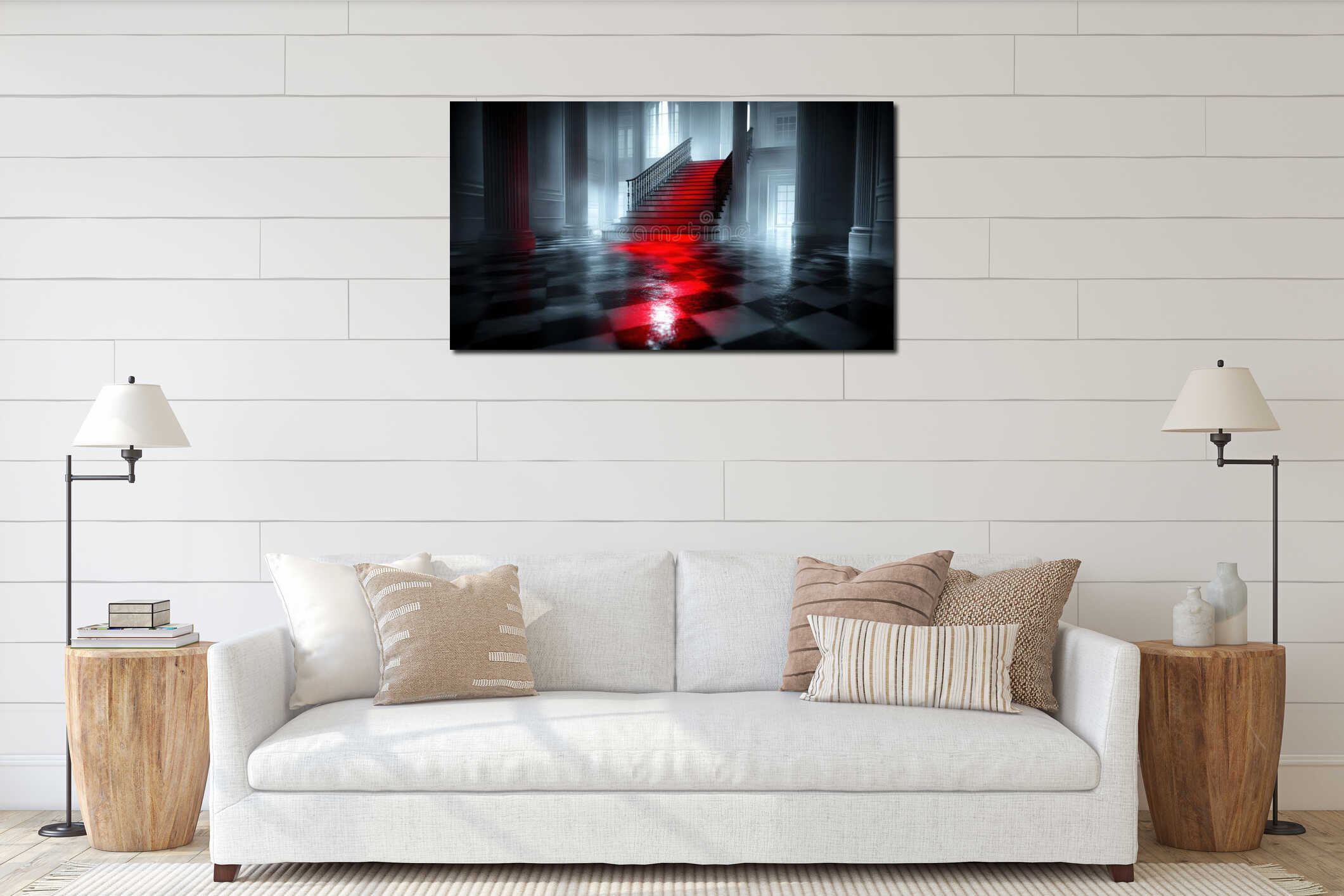 Canvas hanging interior mockup