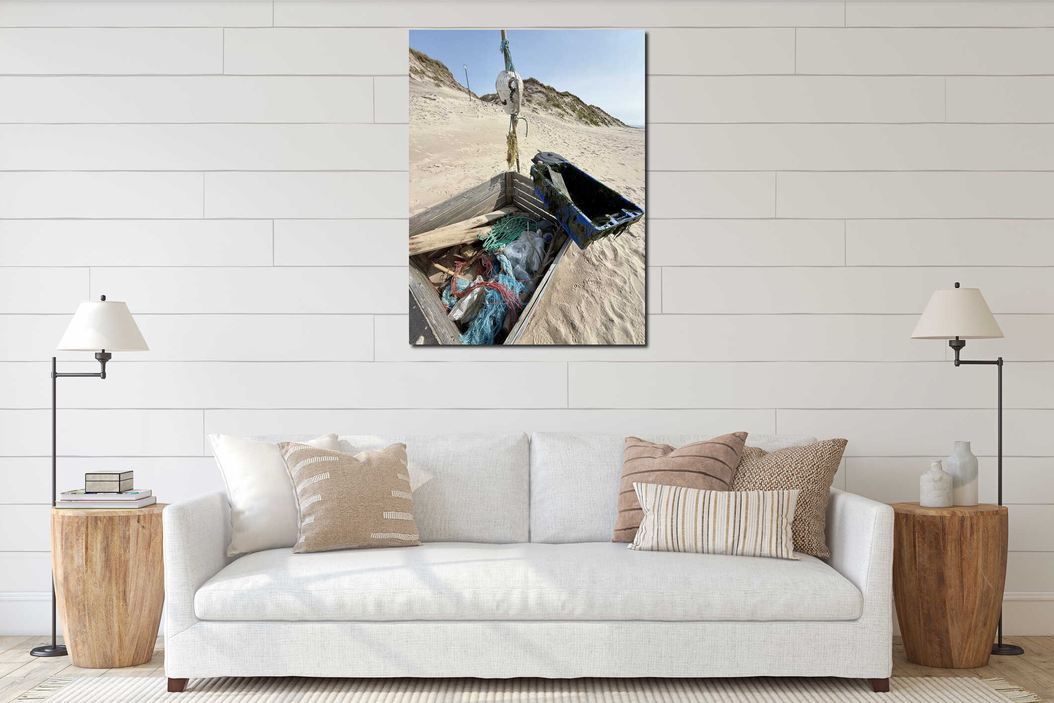 Canvas hanging interior mockup